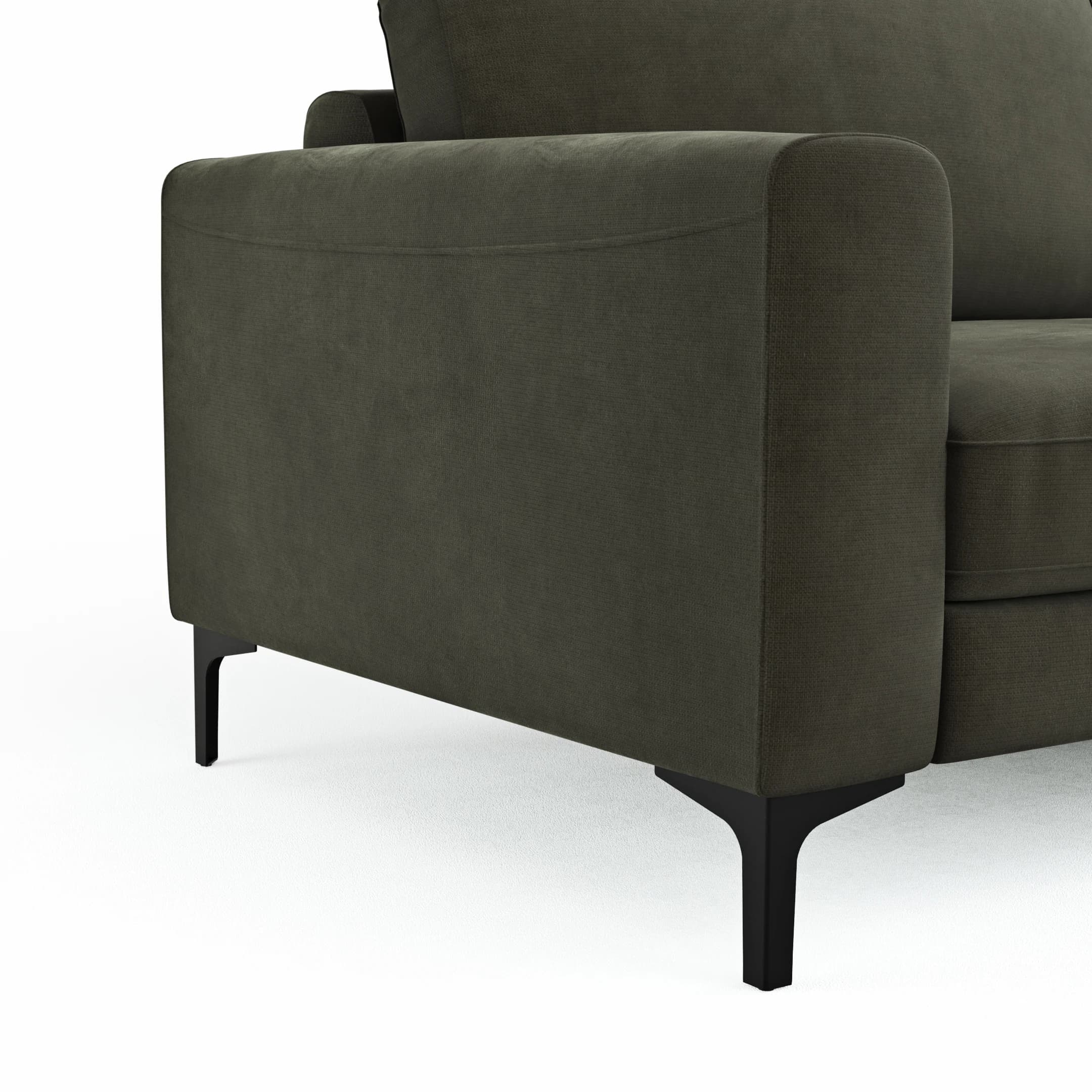 Sofa Oviedo - 2-Sitzer, Stoff, Braungrün