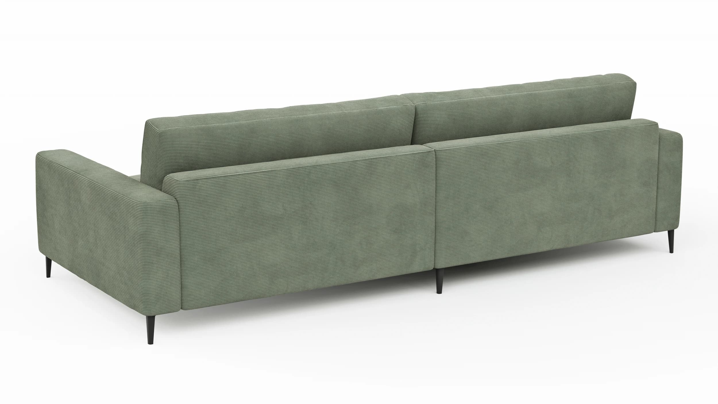 Ecksofa Solero 2.0 - Longchair groß mit 1,5-Sitzer rechts, Stoff, Olivgrün