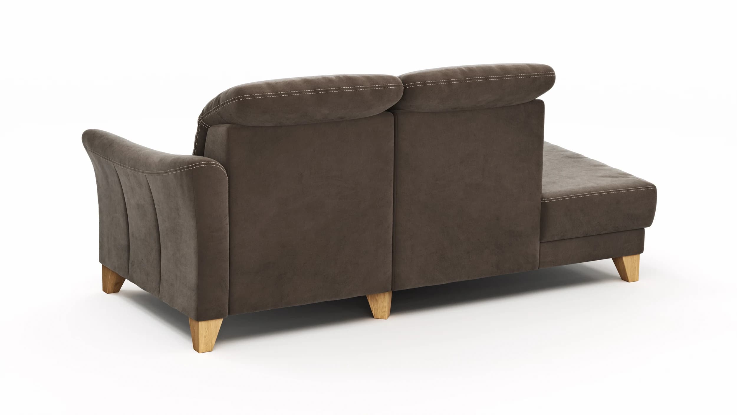 Sofa Canterbury - Recamiere rechts, Stoff, Dunkelbraun