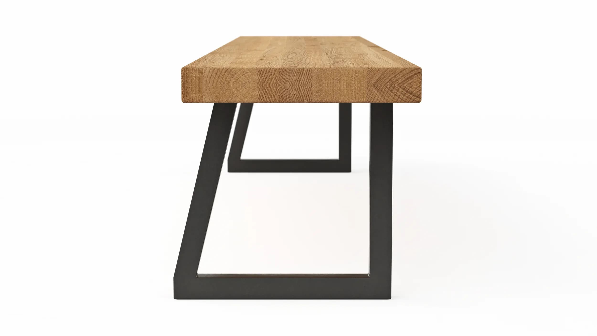 Holzbank Clifton - Breite ca. 220 cm, Zerreiche massiv, natur