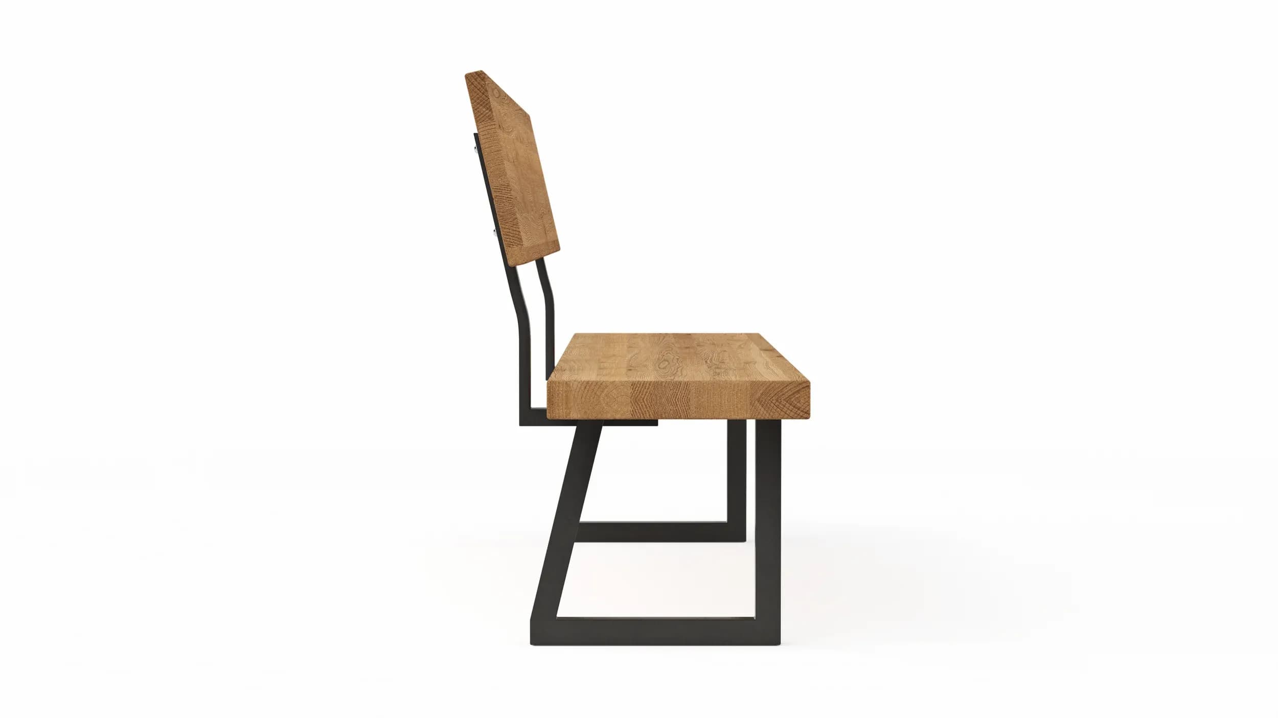 Holzbank Clifton - mit Rückenlehne, Breite ca. 180cm, Zerreiche massiv, natur
