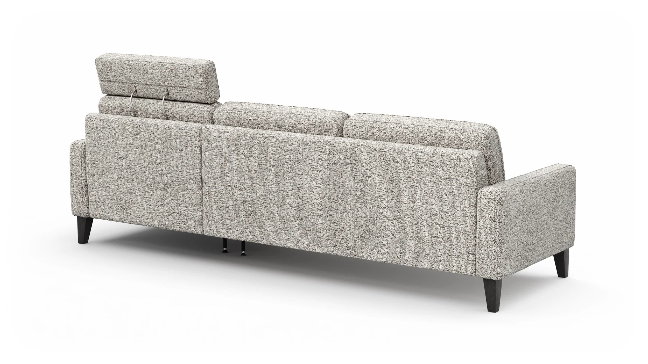 Ecksofa Matero - 2,5-Sitzer mit Longchair rechts inkl. Relaxfunktion motorisch, Stoff, Graubeige