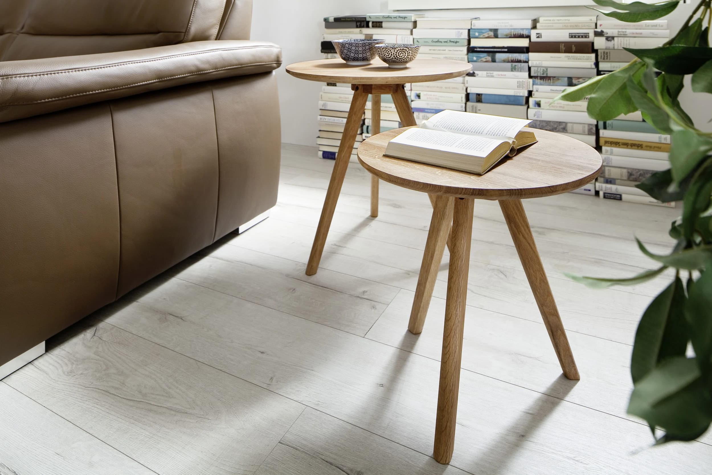 Couchtisch - 2-er Set, Asteiche massiv
