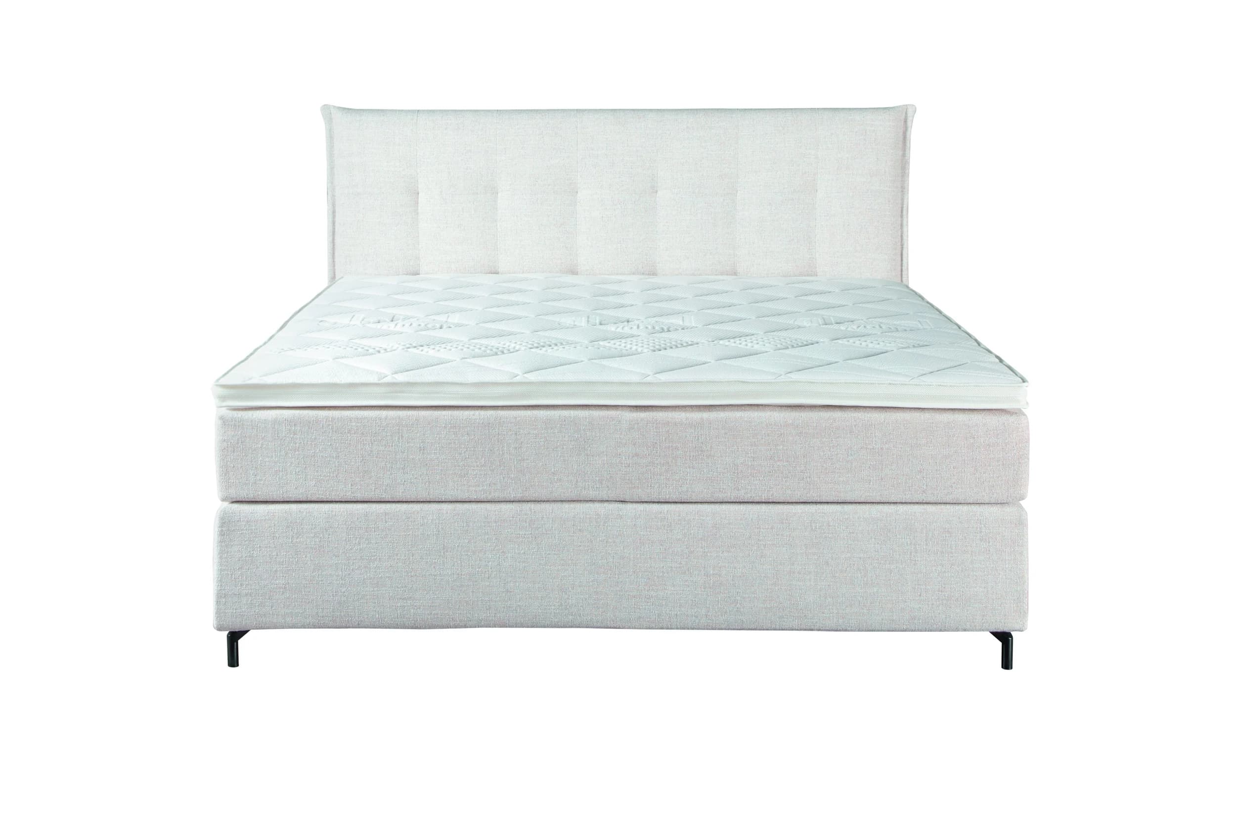Boxspringbett Valencia - Liegefläche ca. 180x200 cm, Stoff, Natur