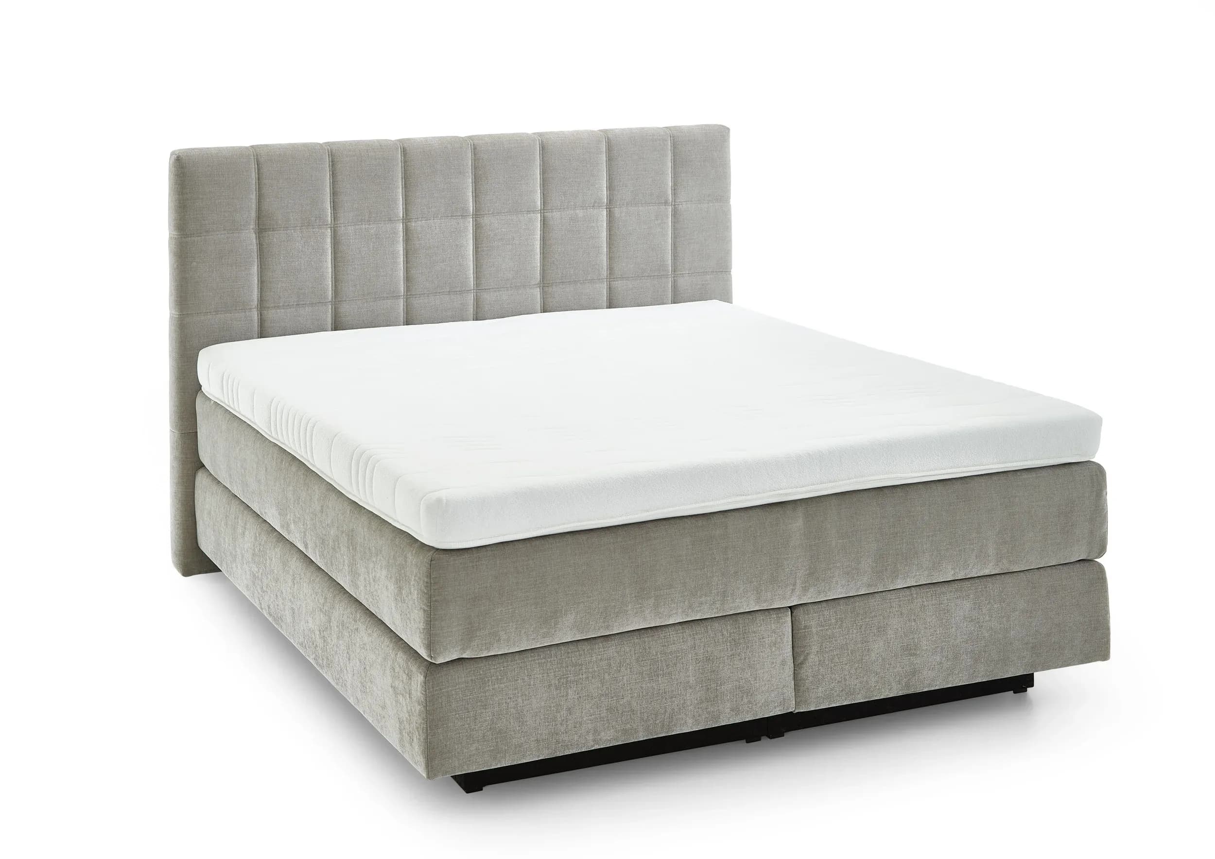 Boxspringbett - Liegefläche ca. 180x200 cm, Stoff, Grau