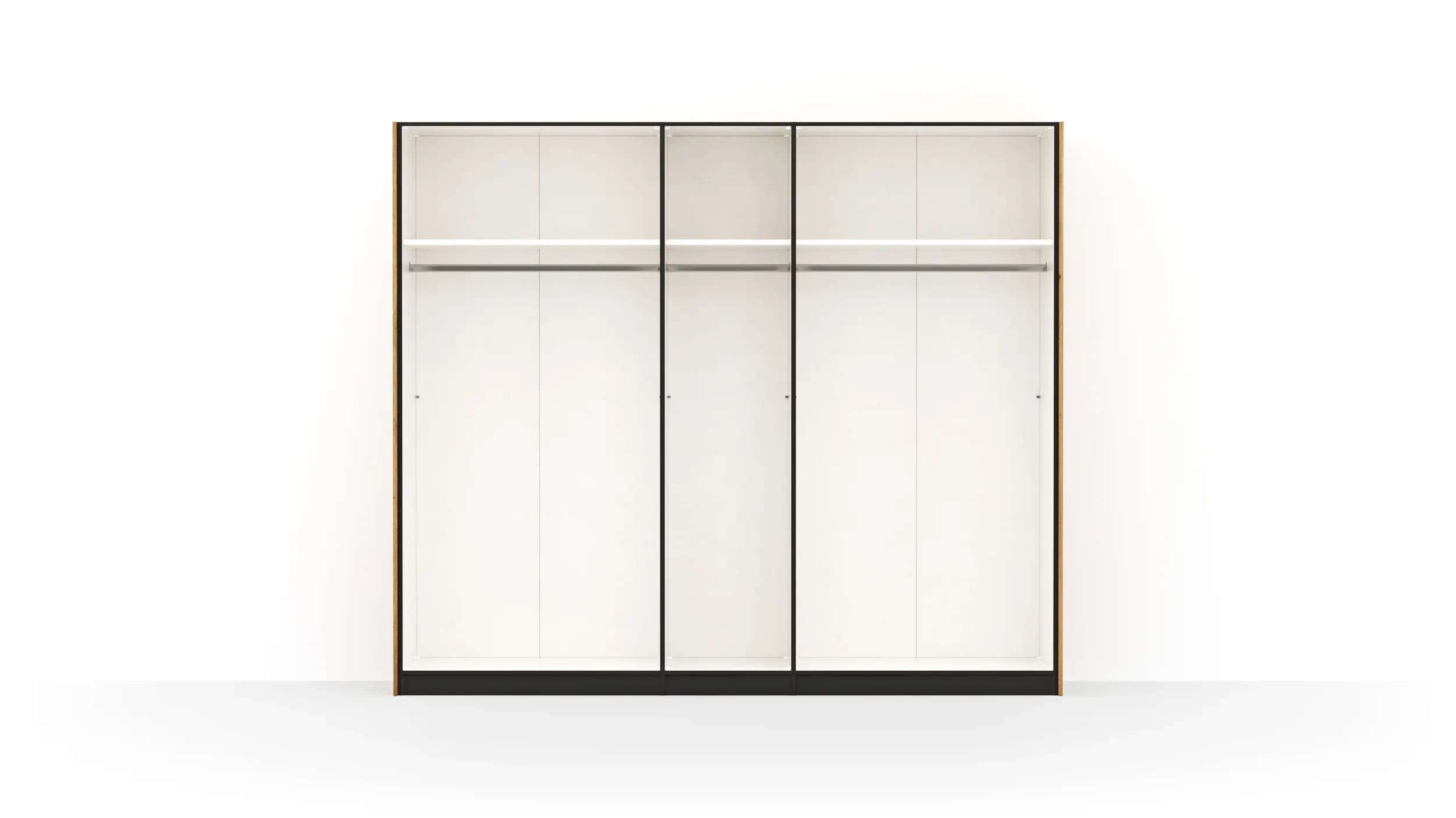 Drehtürenschrank Colorado - B ca. 256 cm, Wildeichefurnier natur