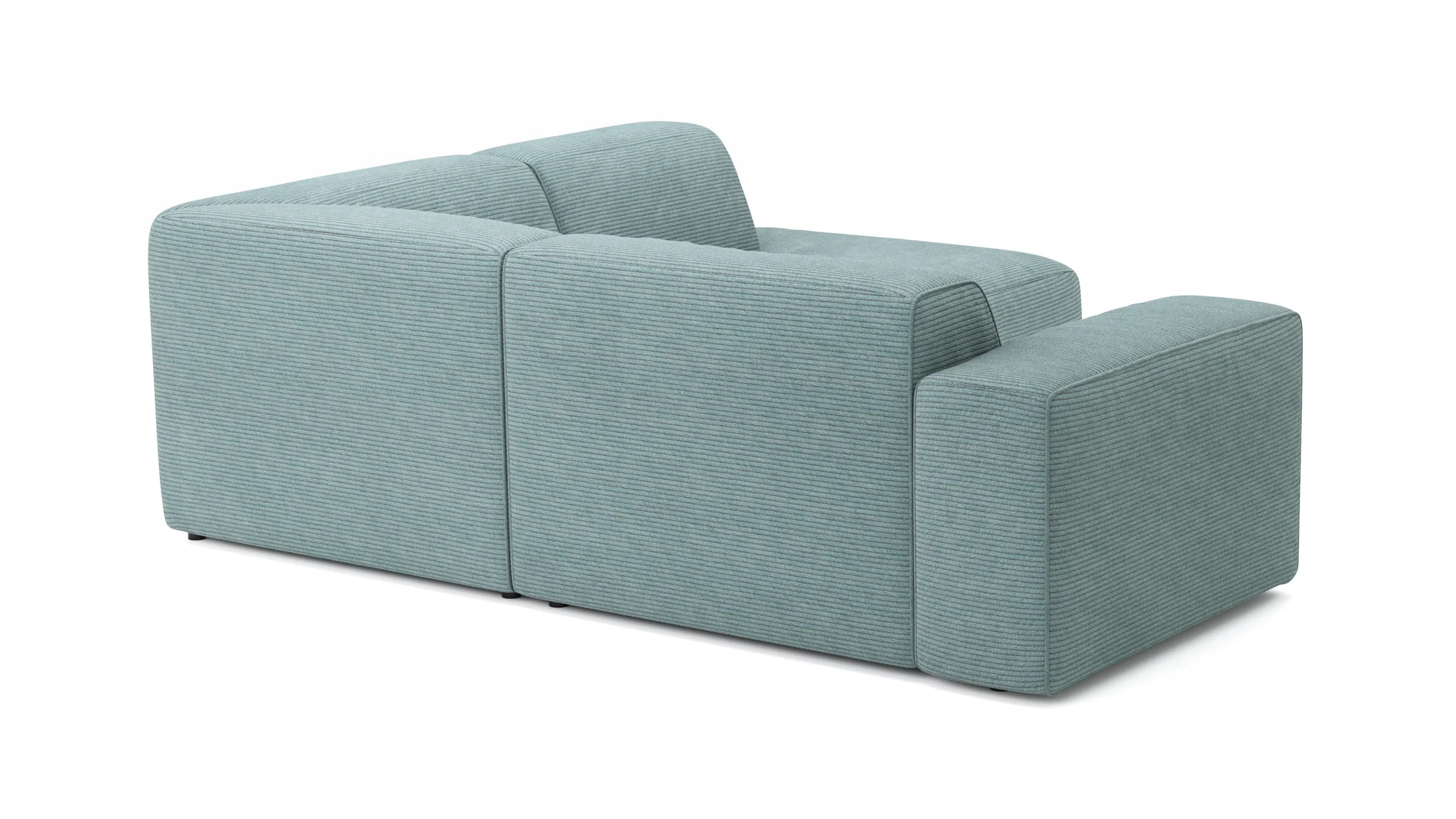 Ecksofa Elementos - 1,5-Sitzer links mit Ecke rechts, Stoff, Seablue