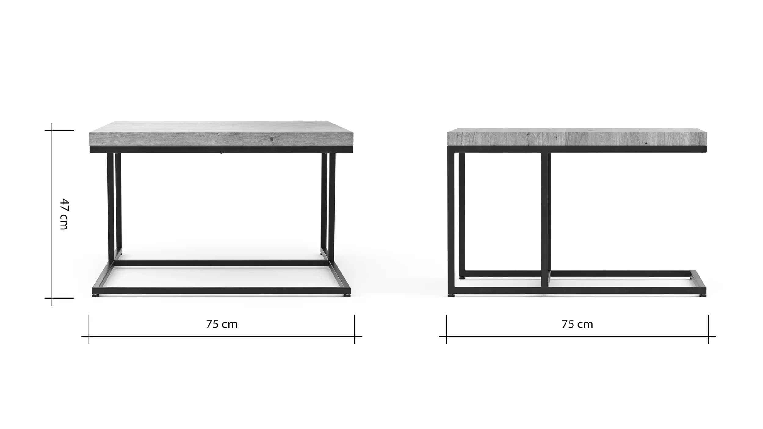 Couchtisch Farmingdale - LBH ca. 75x75x47 cm, Eiche massiv, natur geölt