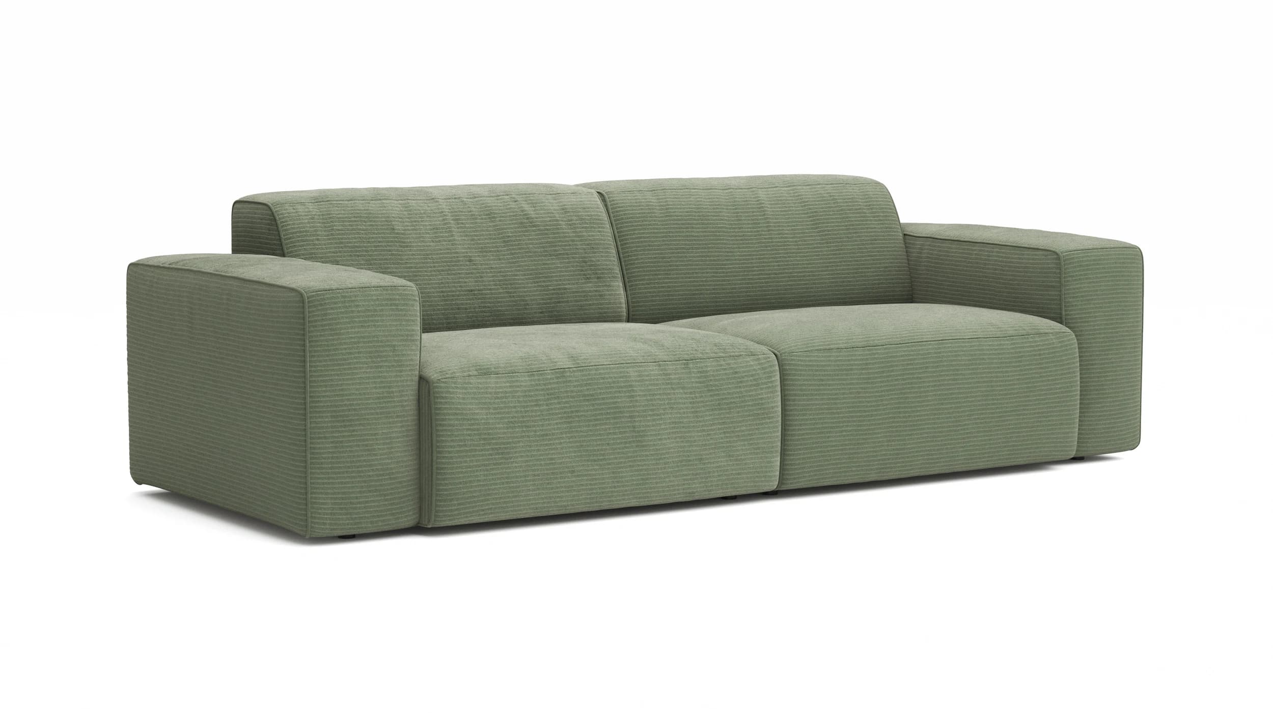 Sofa Elementos - 3-Sitzer XL, Stoff, Olivgrün