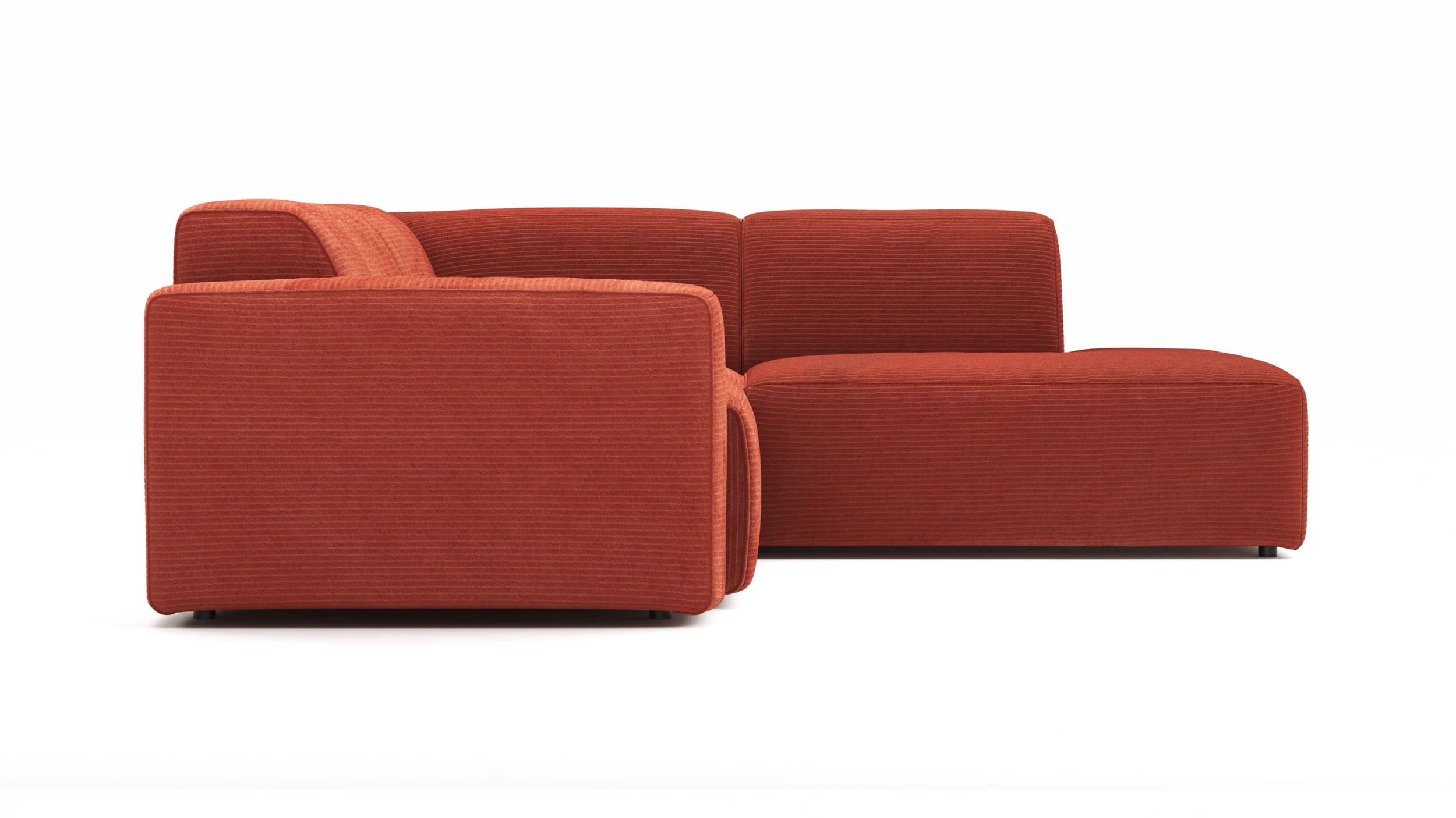 Ecksofa Elementos - 1,5-Sitzer links mit Ecke rechts, Stoff, Campari