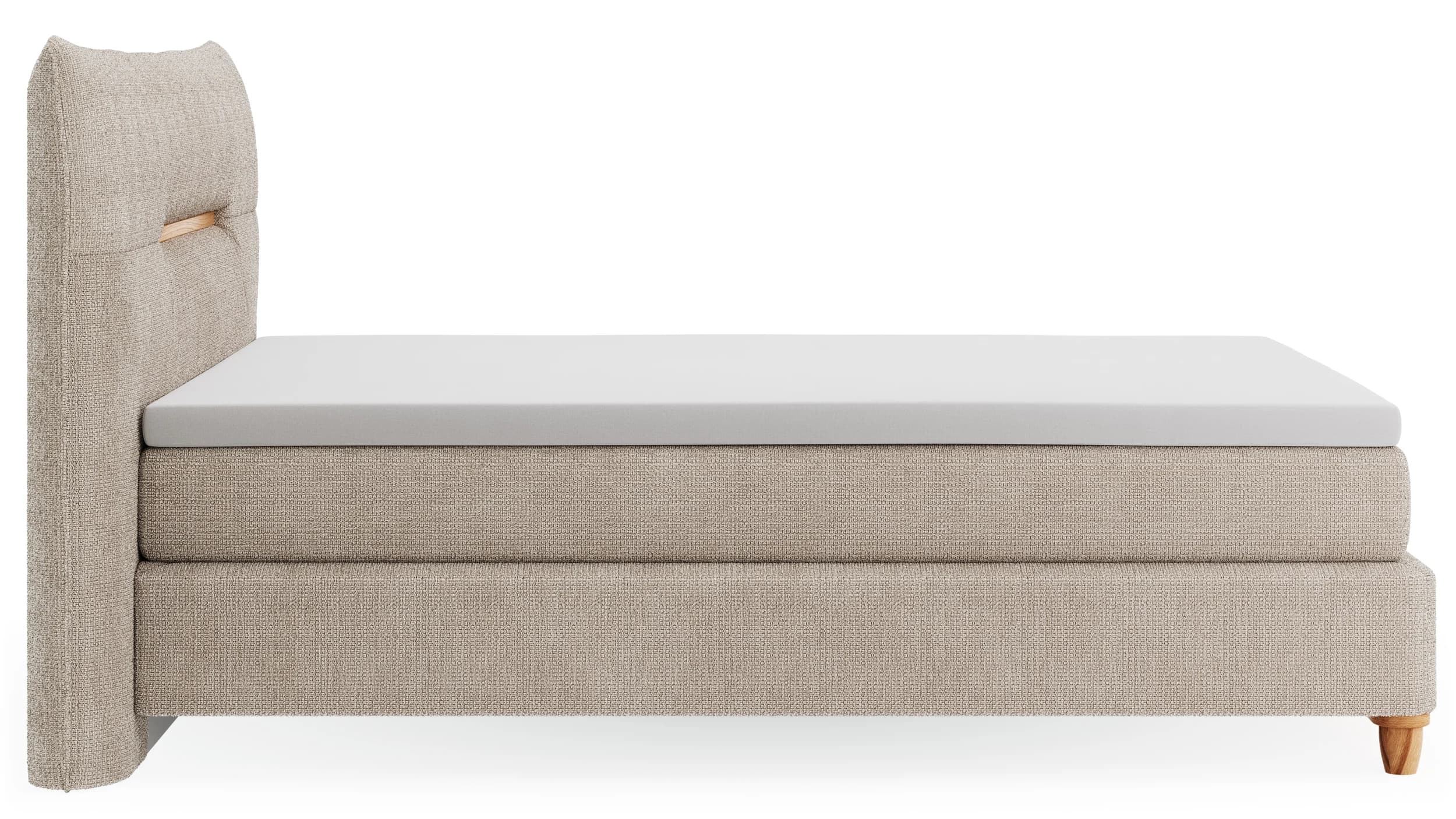 Boxspringbett Alpin - Liegefläche ca. 160x200cm, Stoff, Graubeige