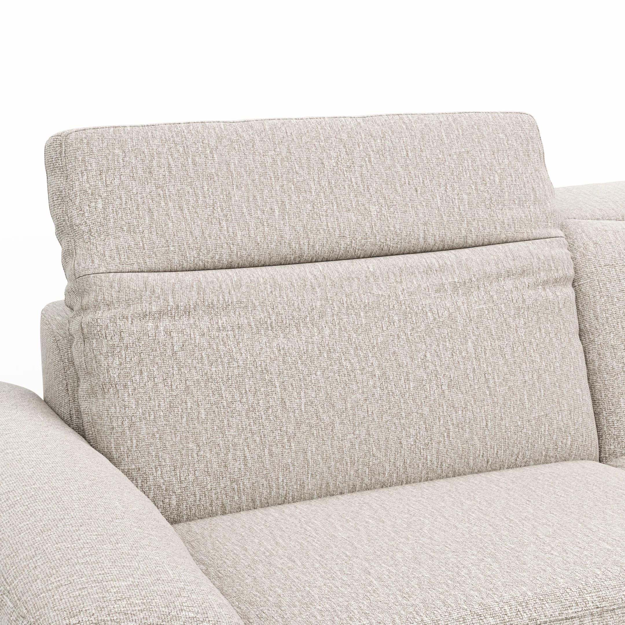 Sofa Rafaela 2.0 - 3-Sitzer inkl. Kopfteil verstellbar, Stoff, Champagner