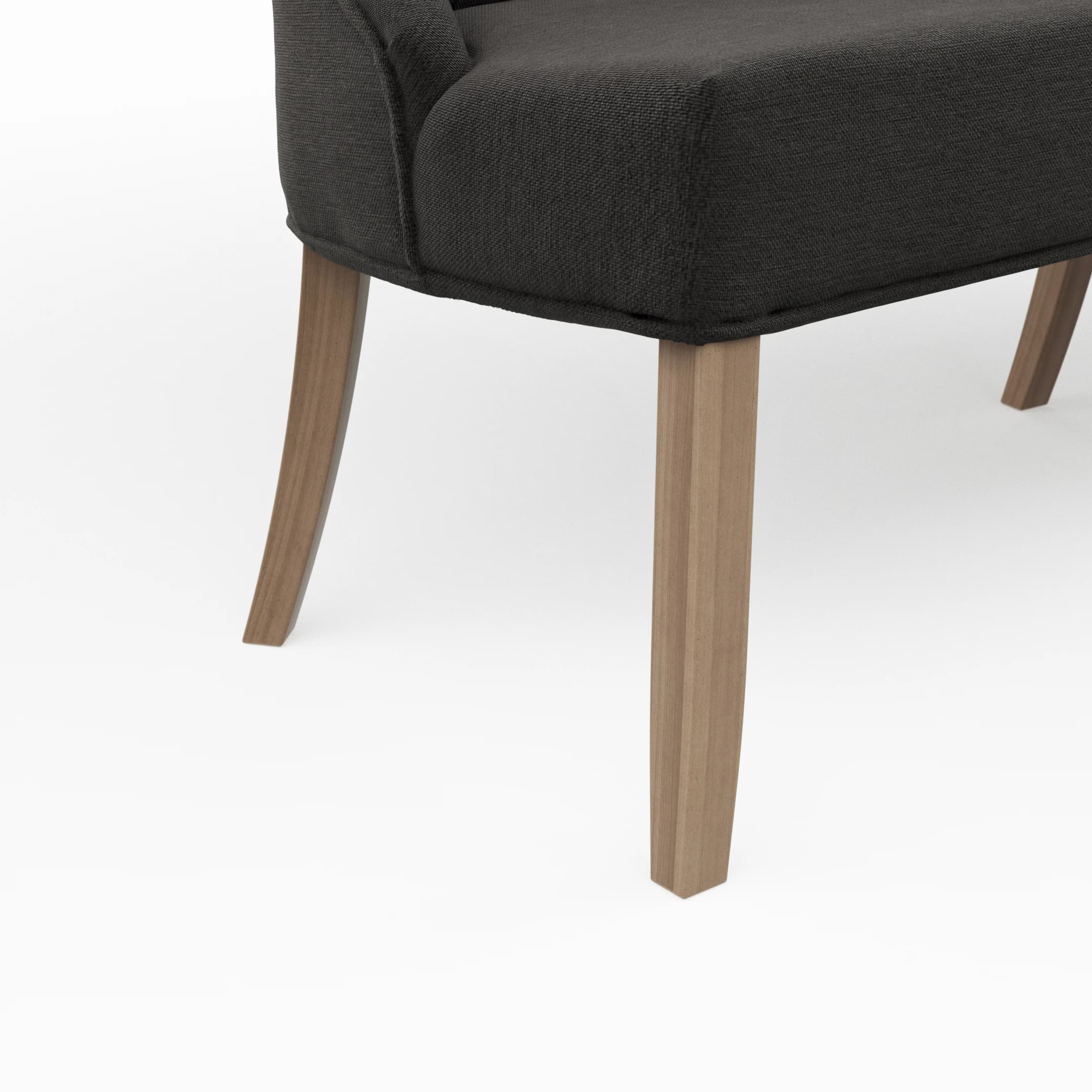 Polsterbank Litchfield - B. ca. 200cm, Stoff, Schwarzgrau