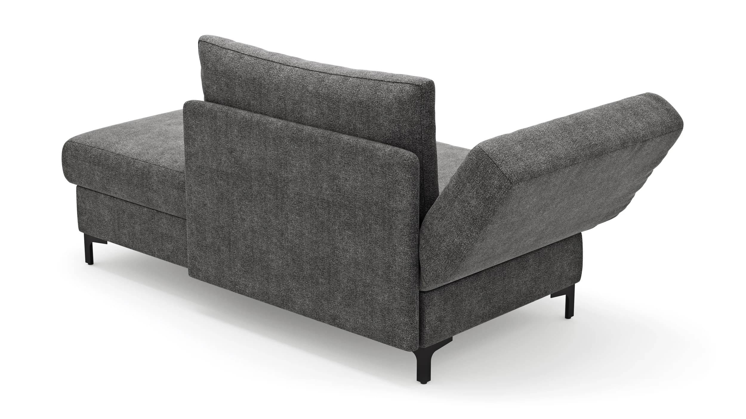 Schlafsofa Verano - Ausrichtung links inkl. Schlaffunktion und Bettkasten, Stoff, Dunkelgrau