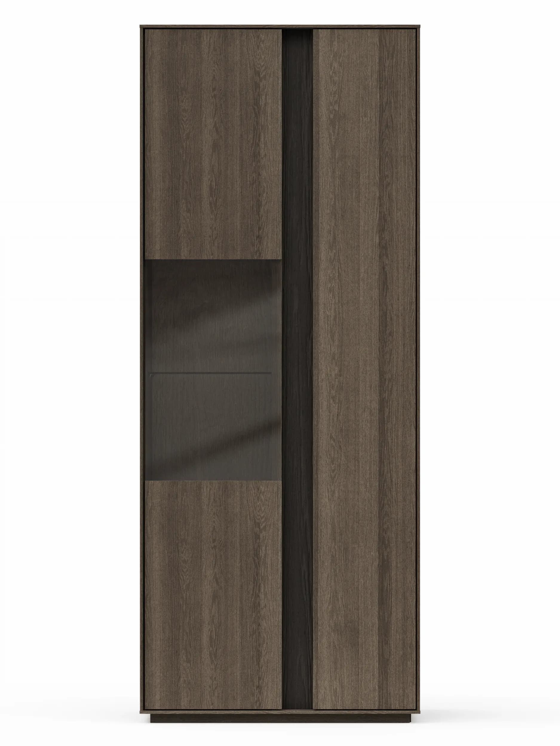 Vitrine Saratoga - Buche massiv, silbergrau geölt