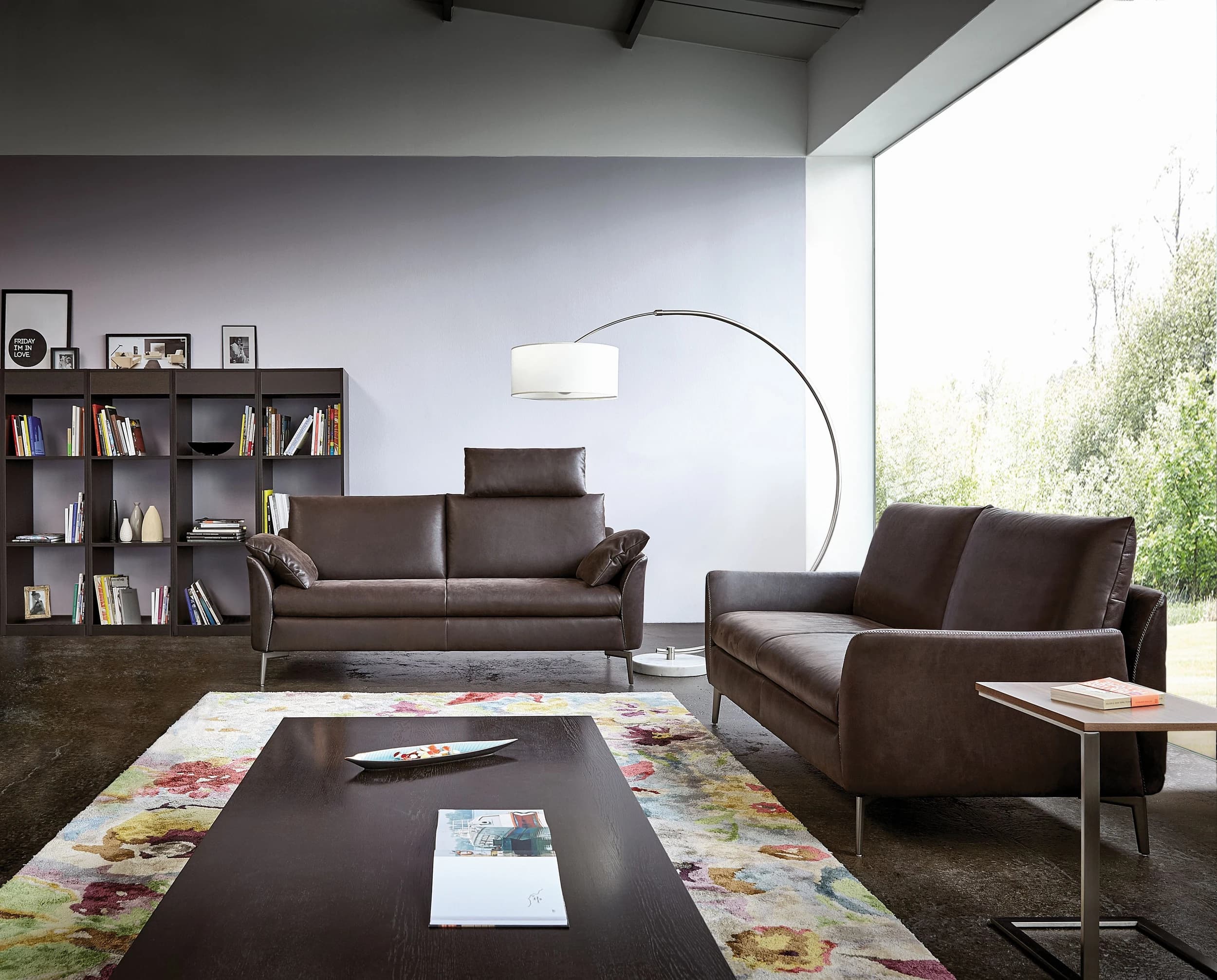 Sofa - 2-Sitzer, Leder, Braun