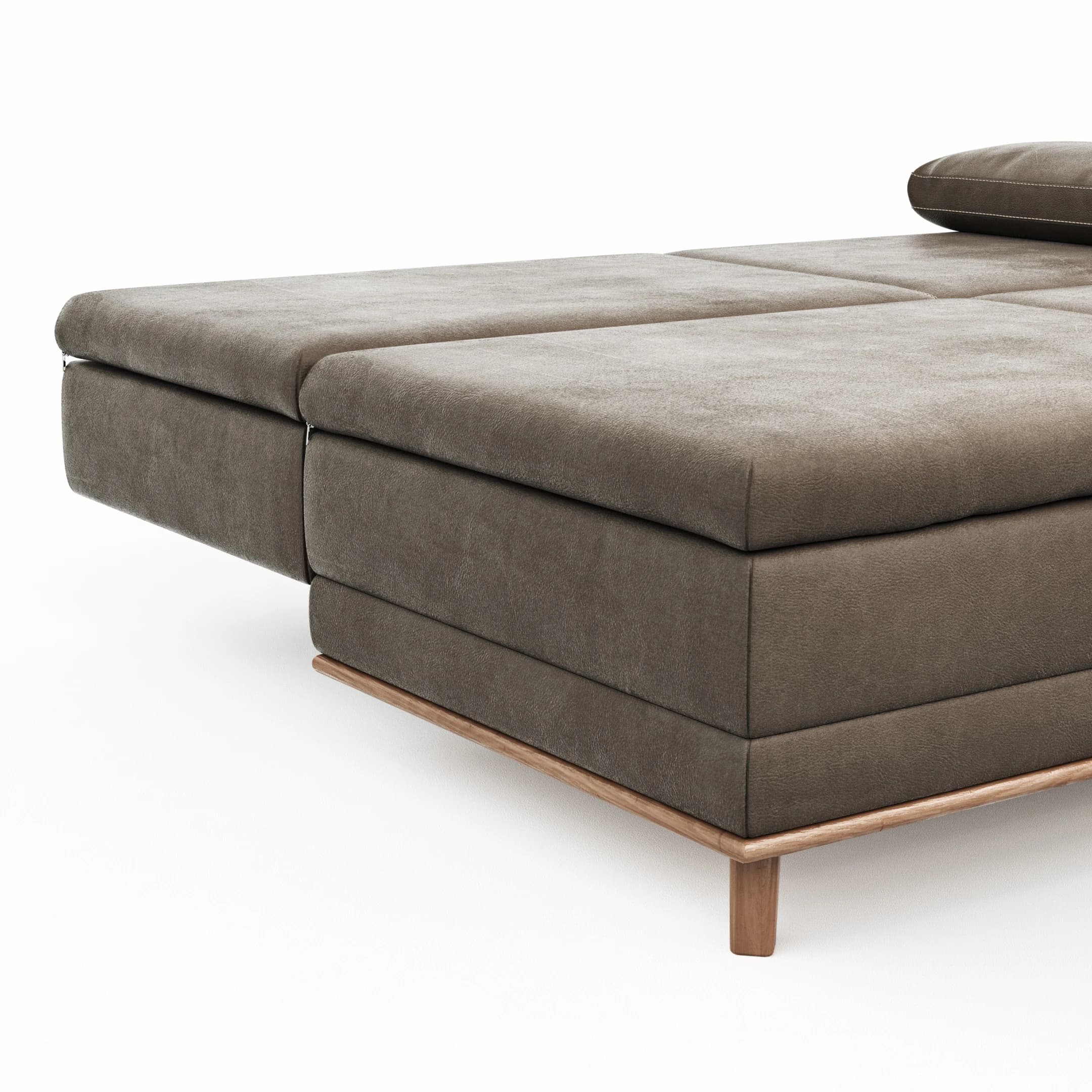 Sofa Lakeville 2 - 2-Sitzer inkl. Schlaffunktion mit Bettkasten, Stoff, Braun