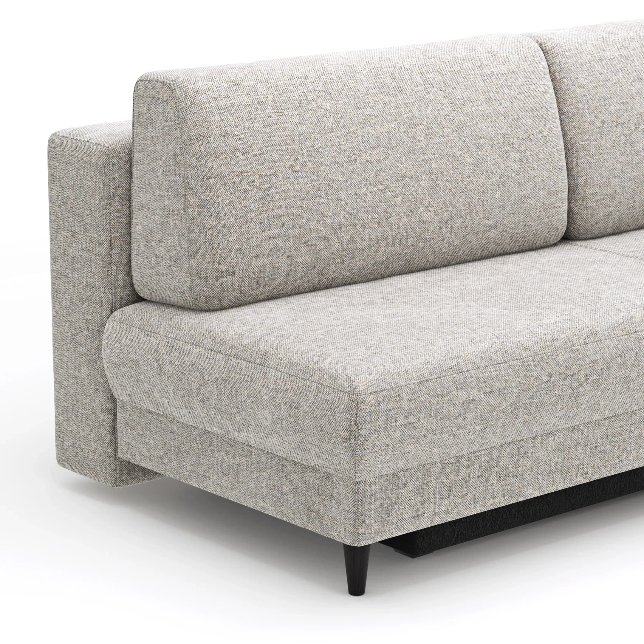 Schlafsofa Salema - 3-Sitzer mit Schlaffunktion (Liegefläche ca. 140x200 cm), Stoff, Kiesel