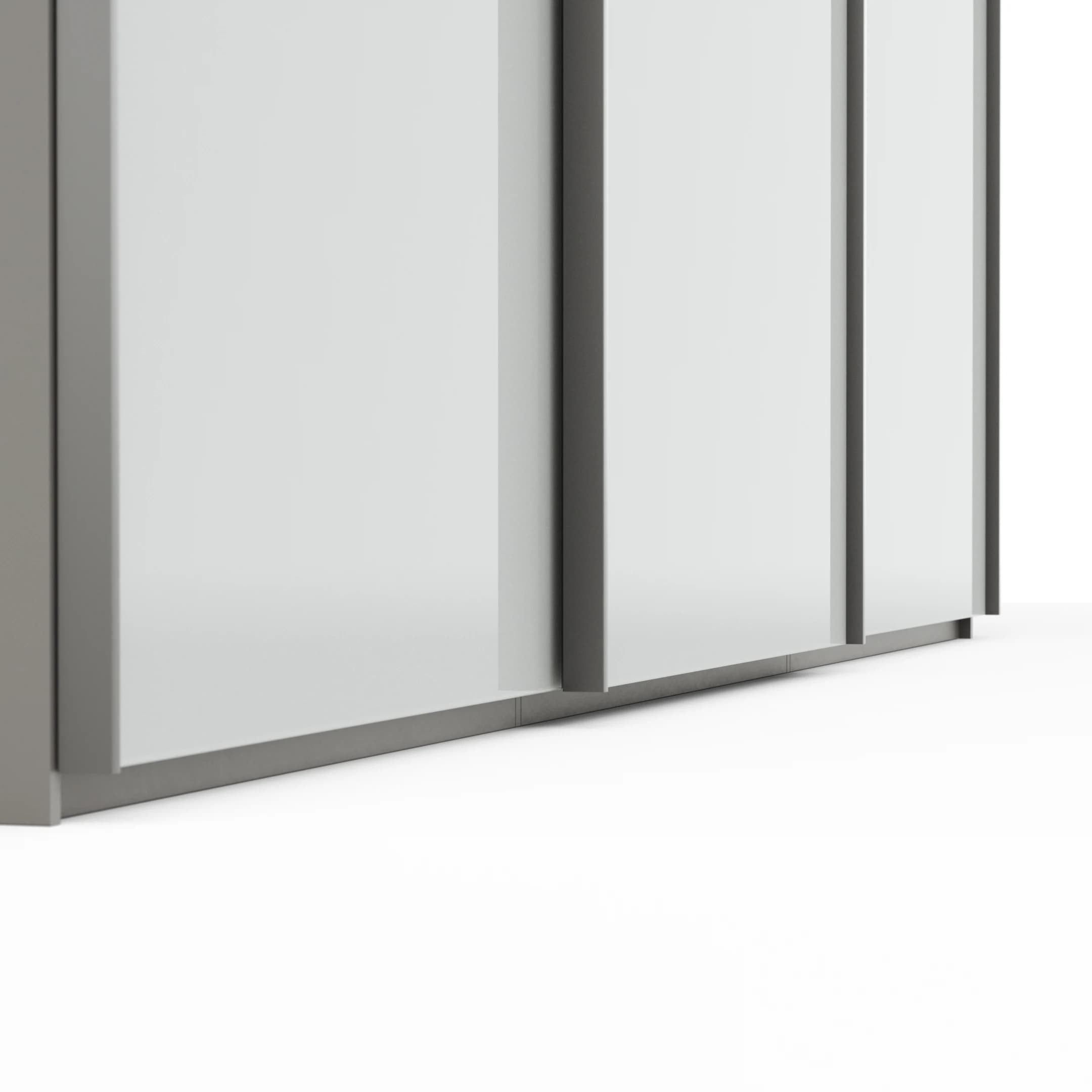 Schwebetürenschrank Marbella - B ca. 300 cm, Glas, Weiß