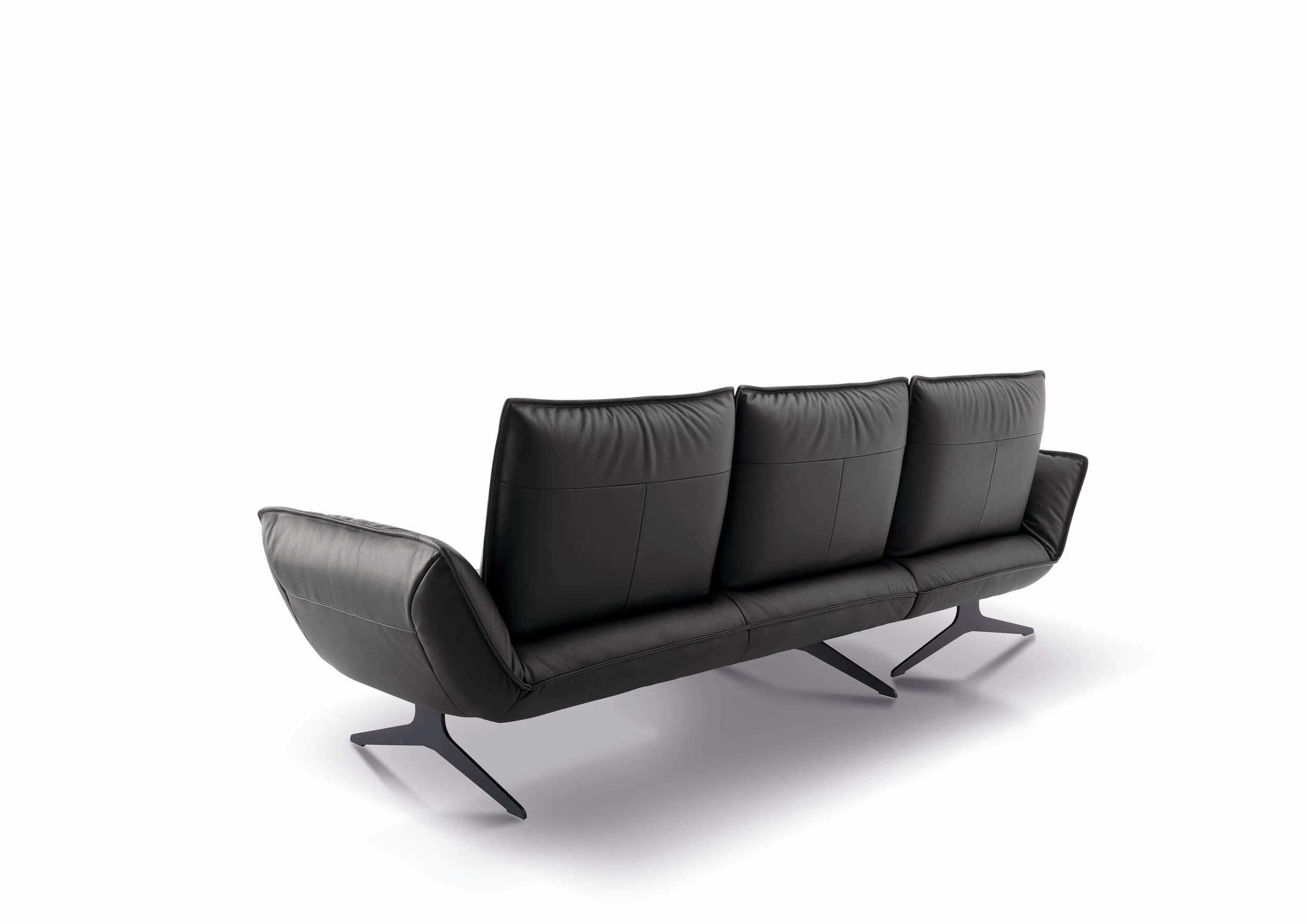 Ecksofa - Longchiar links mit 2-Sitzer, Rückenlehne/Armlehne verstellbar, Leder, Lava