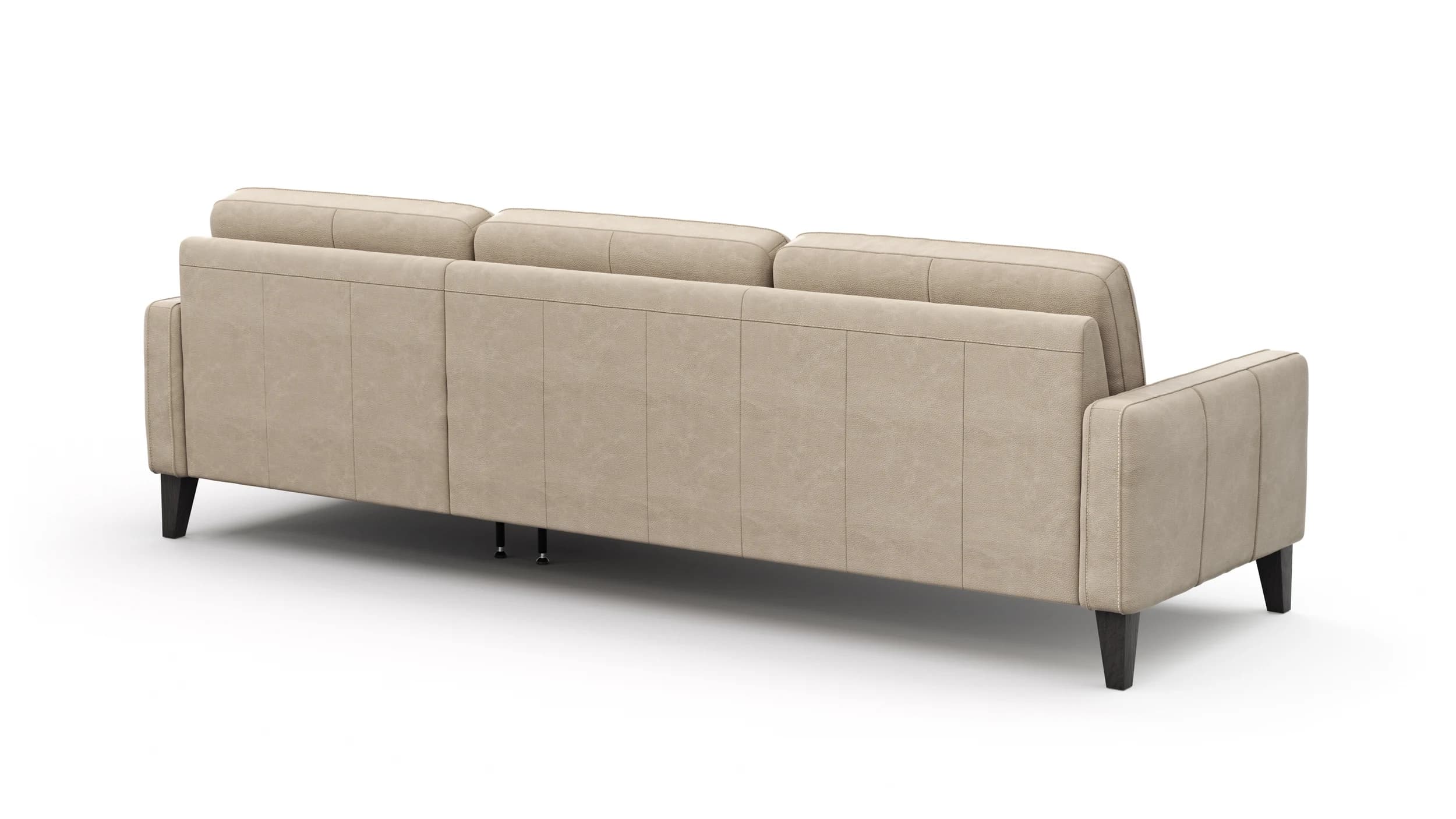 Ecksofa Matero - 2,5-Sitzer mit Longchair rechts, Leder, Taupe