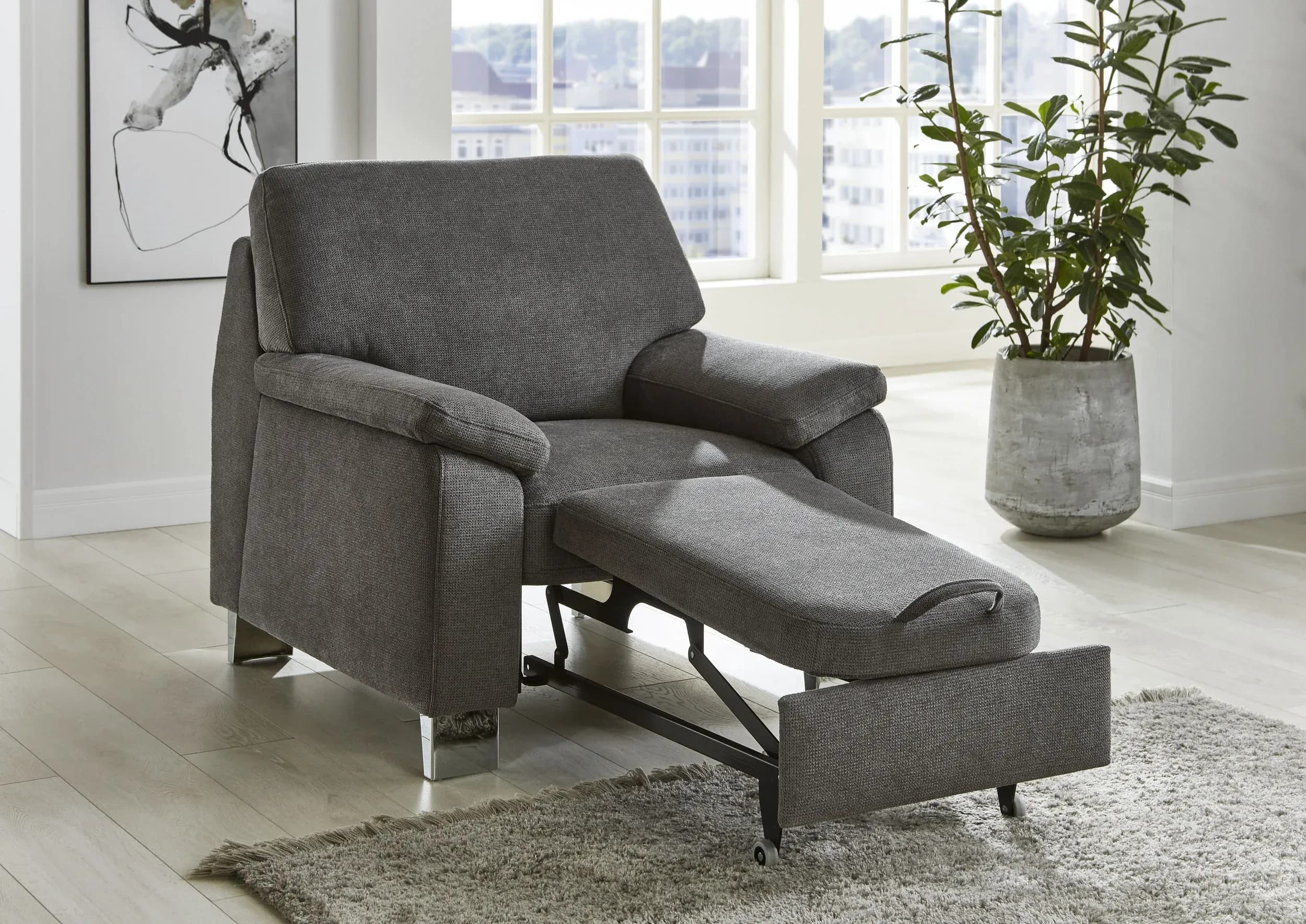 Sessel - Stoff Grau