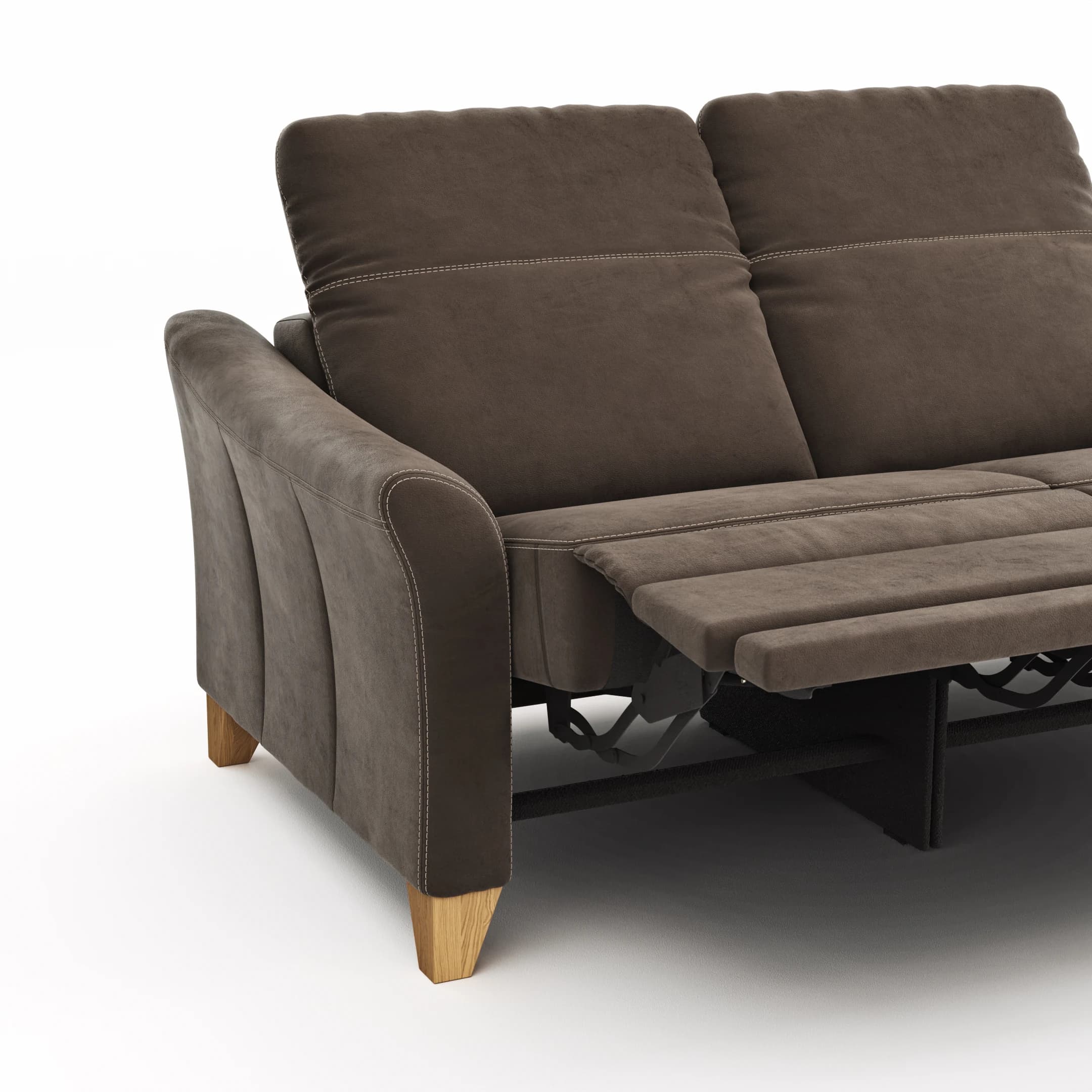 Sofa Canterbury - 2,5-Sitzer inkl. Relaxfunktion/Kopfteil verstellbar (motorisch), Stoff, Dunkelbraun