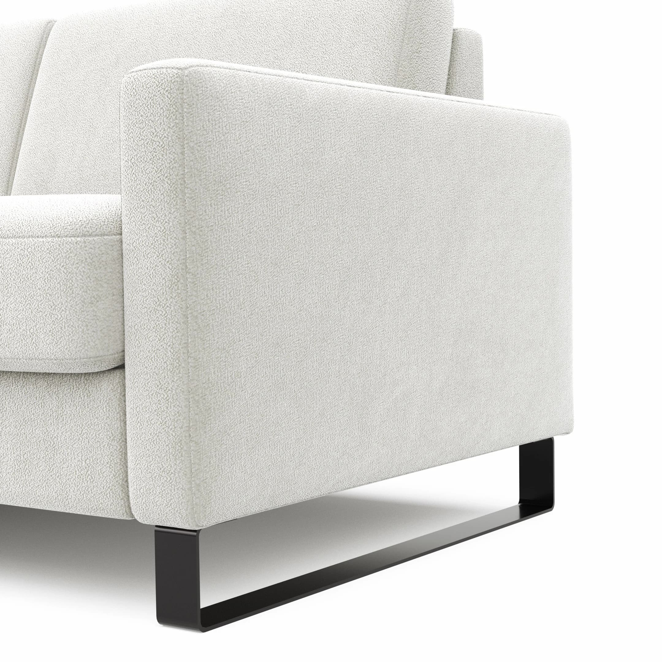 Schlafsofa Laredo - Longchair mit 2-Sitzer rechts inkl. Schlaffunktion mit Bettkasten, Stoff, Graubeige