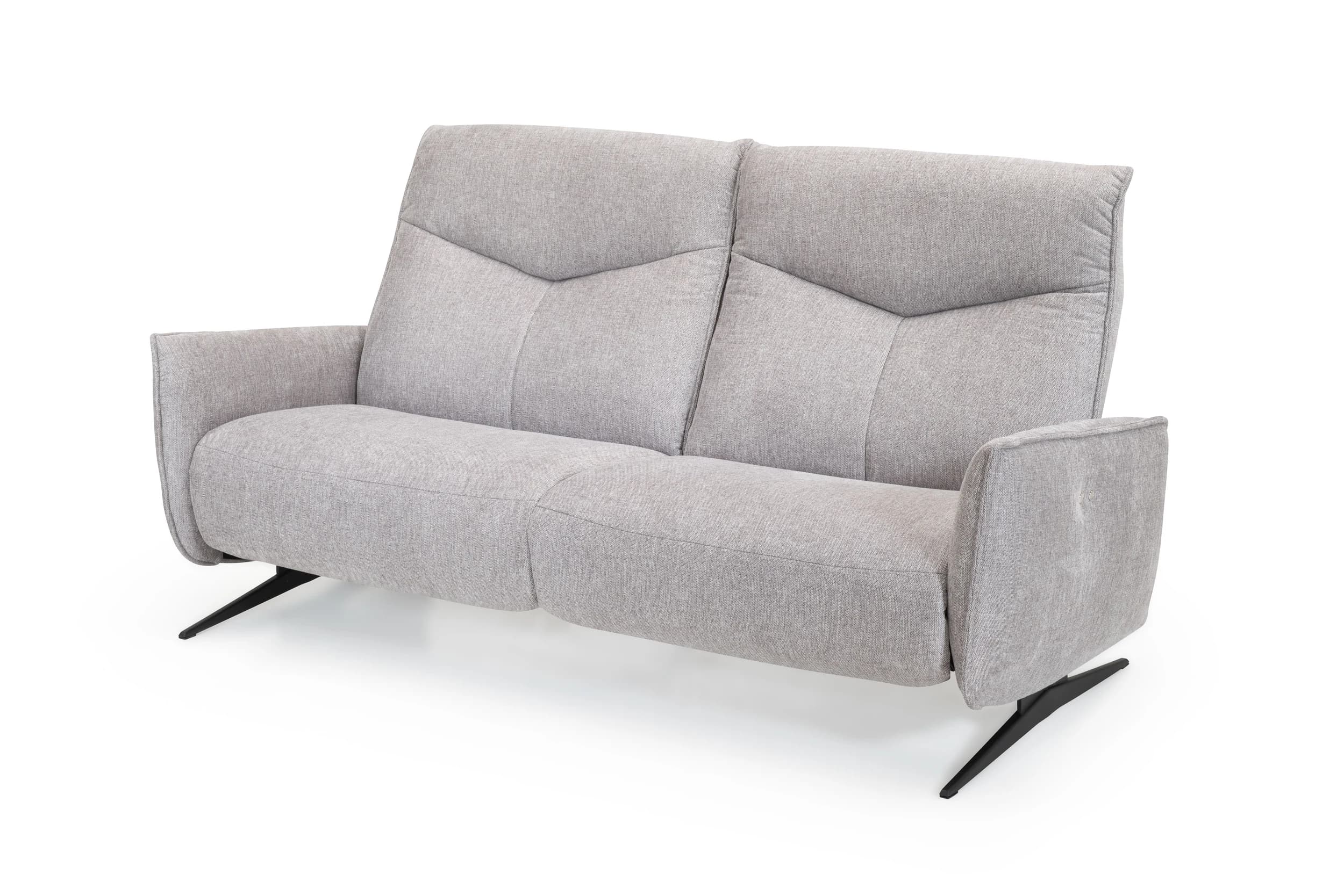 Sofa - 3-Sitzer, Kopf/Fußteil verstellbar, Stoff, Grau