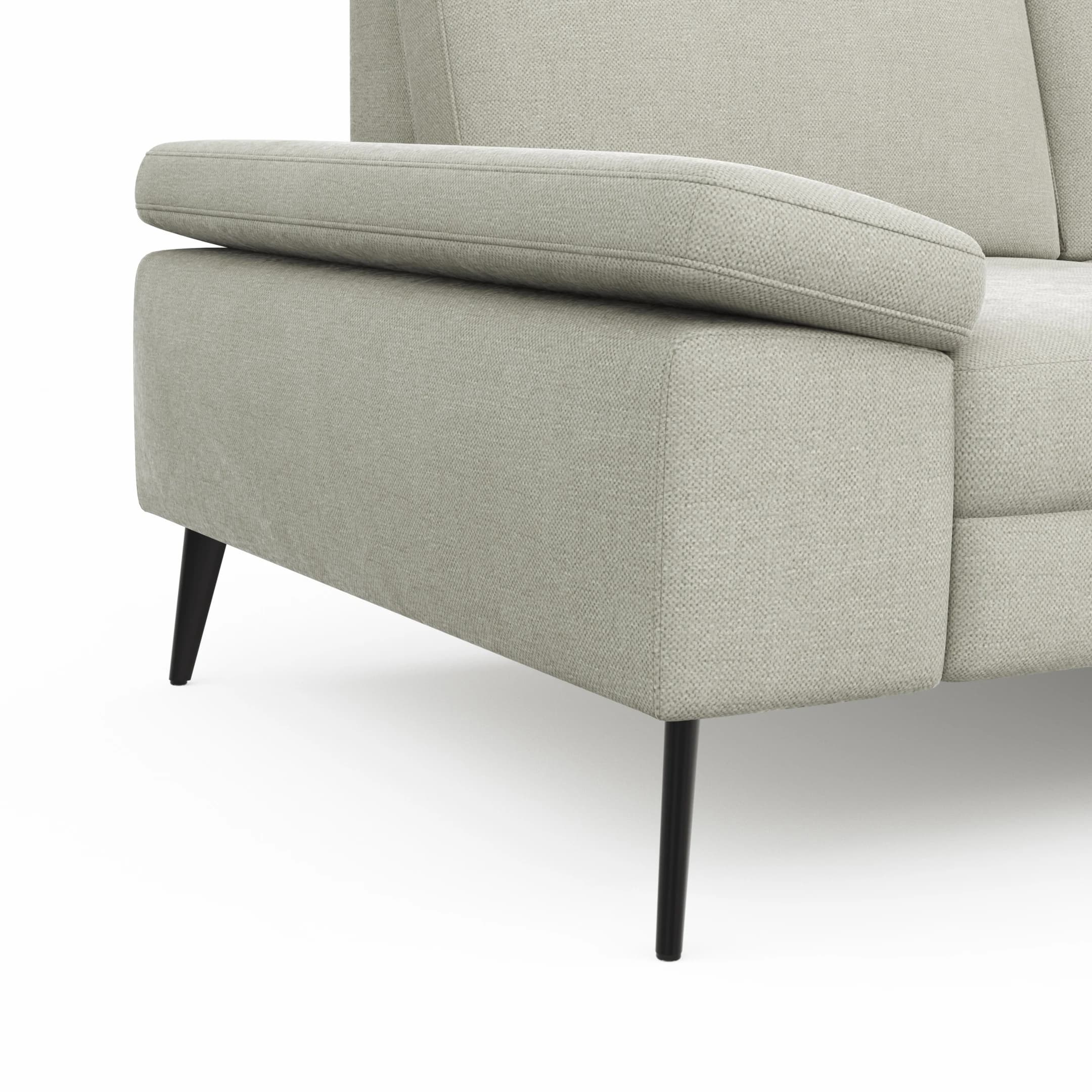 Ecksofa Houston - 2,5-Sitzer, Eckelement und 1-Sitzer mit Abschlussteil rechts,  inkl. Sitztiefenverstellung und Armlehne klappbar, Stoff, Natur