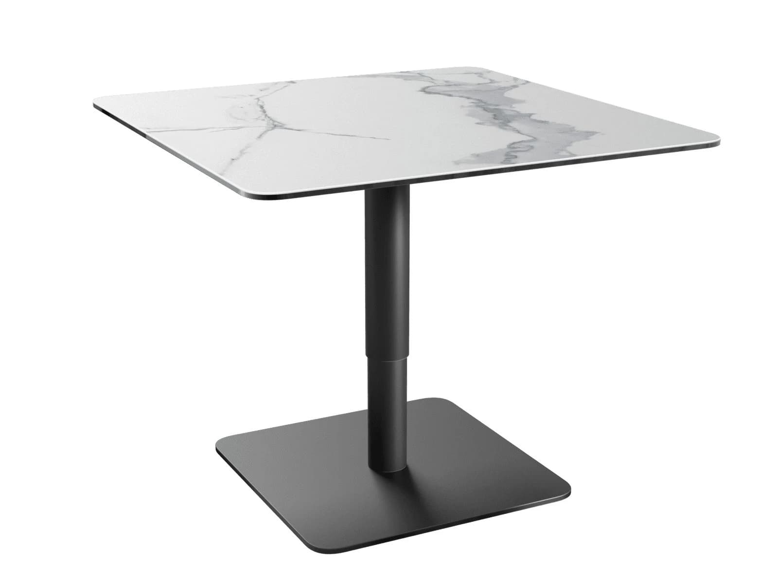Couchtisch - höhenverstellbar, LBH ca. 80x80x50 cm, Keramik; Marmor
