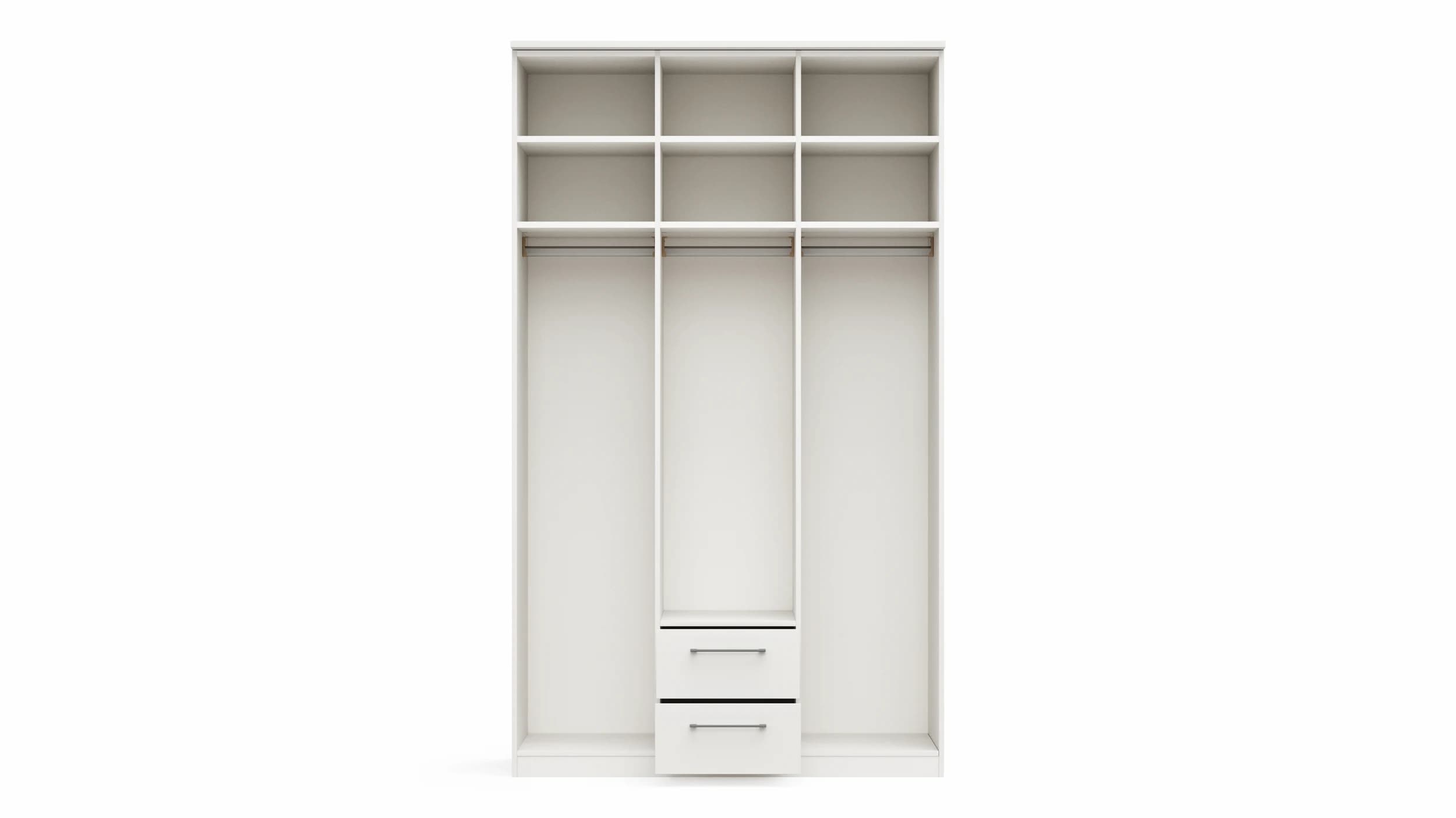 Drehtürenschrank Viana - B. ca. 136 cm, Lack, Weiß