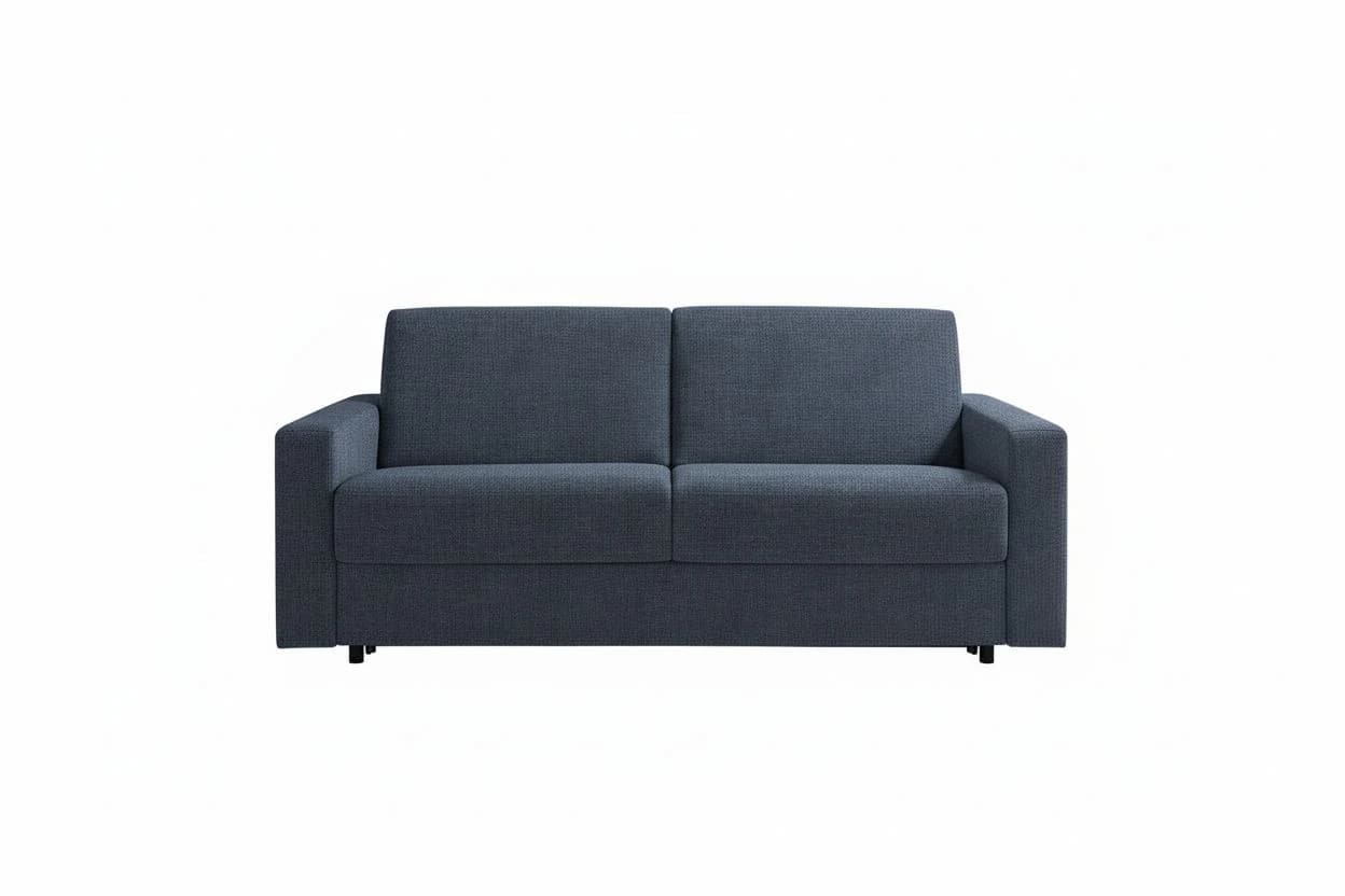 Sofa - 2-Sitzer mit Schlaffunktion, Stoff, Blau