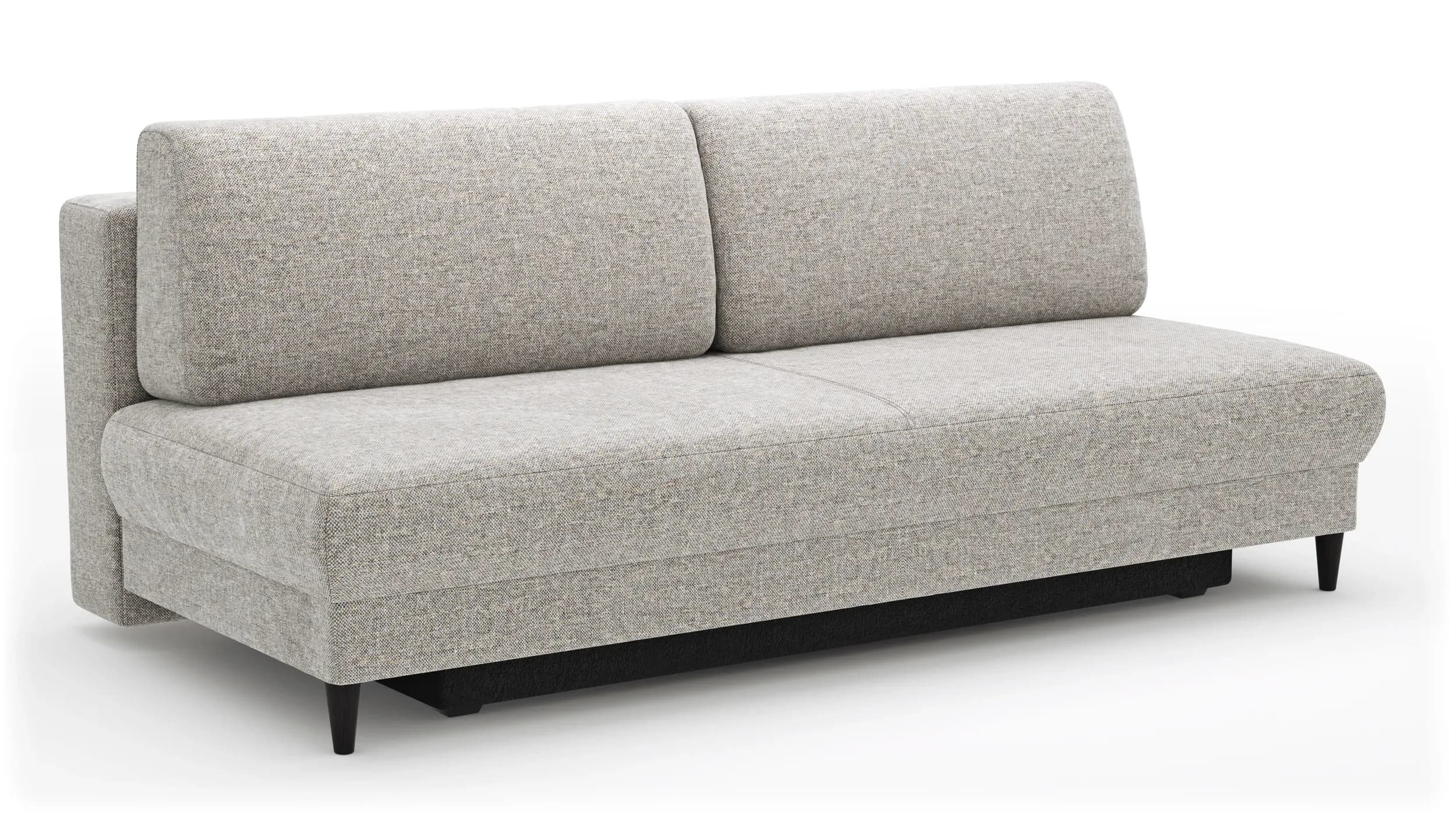 Schlafsofa Salema - 3-Sitzer mit Schlaffunktion (Liegefläche ca. 150x200cm), Stoff, Kiesel