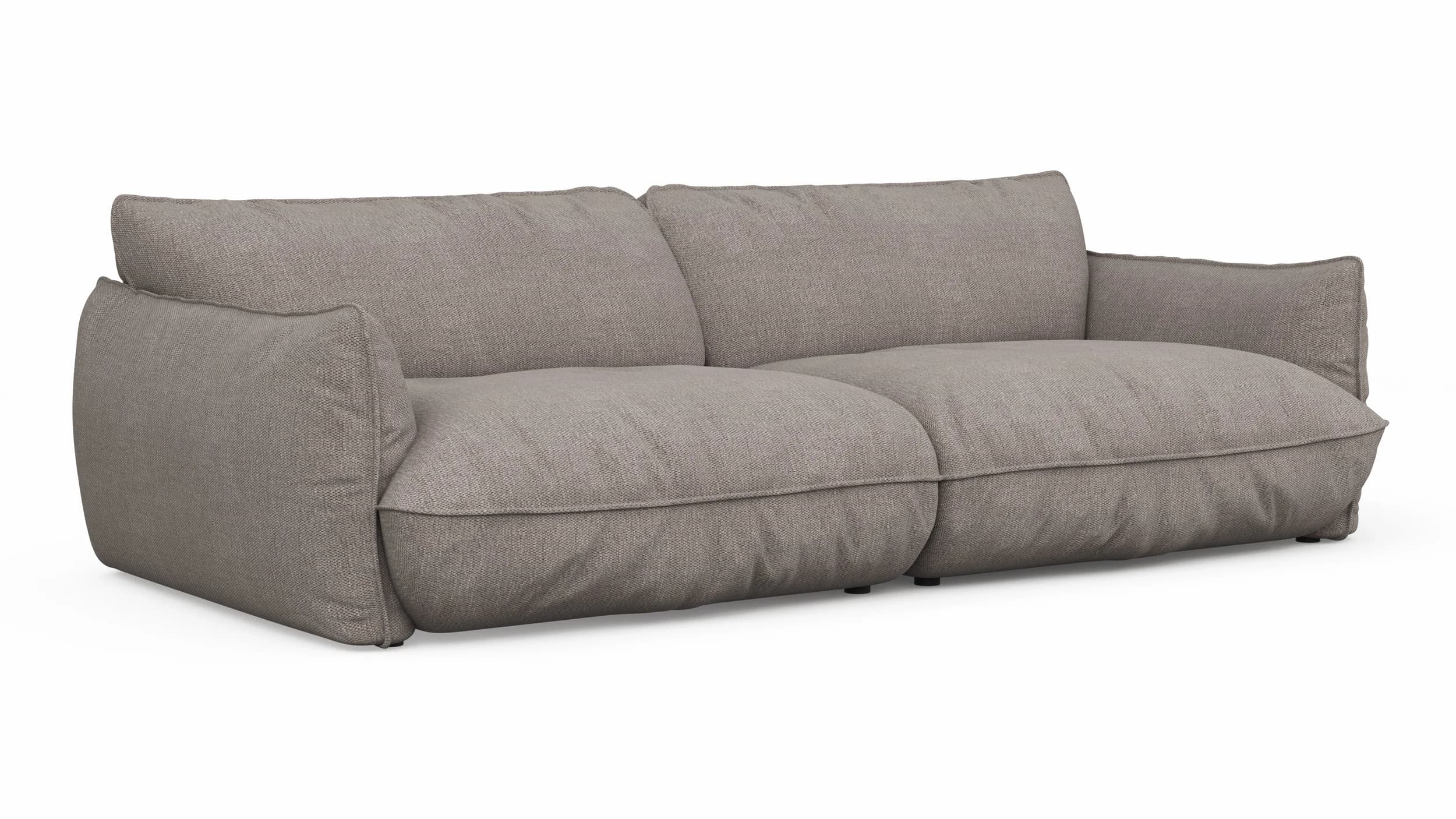Sofa Fluffy - 4-Sitzer inkl. Rückenlehne verstellbar, Stoff, Taupe