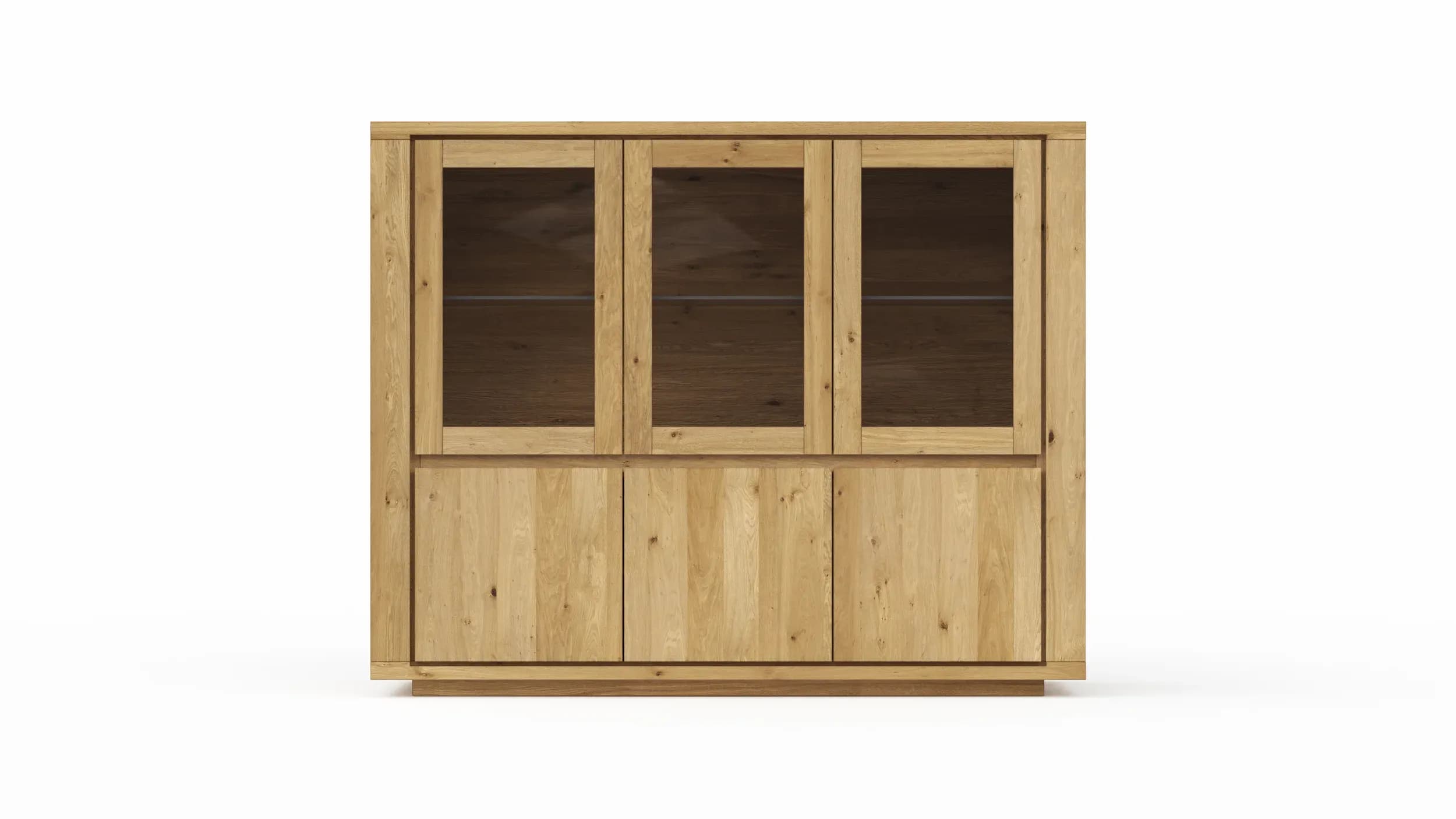 Highboard Bakersfield - sichtbare Rückwand geschroppt, Asteiche massiv, geölt