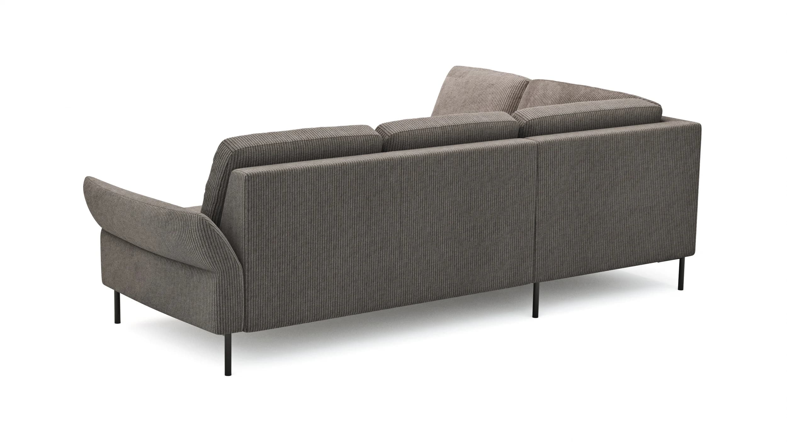 Ecksofa Rockport A - Ecke links mit 2,5-Sitzer rechts, inkl. Sitzauszug (motorisch) und Armlehne klappbar, Stoff, Braun