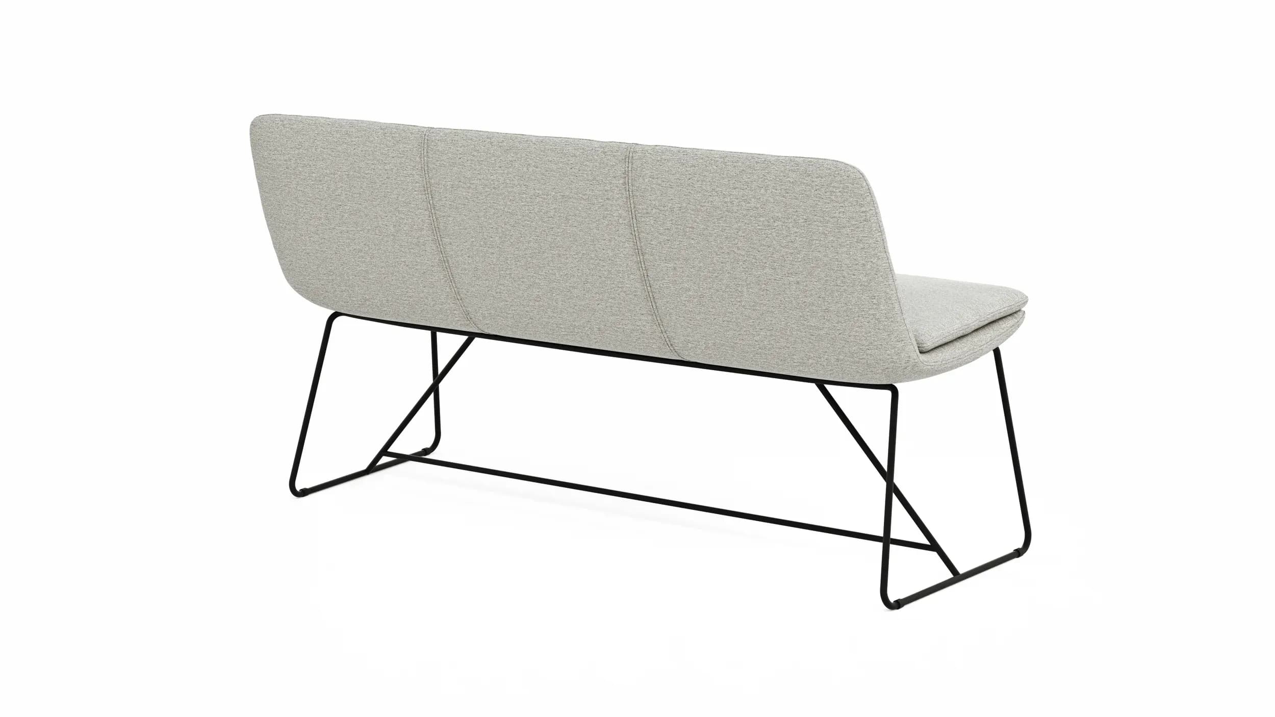 Polsterbank Macano - B ca. 160 cm, Stoff, Hellgrau