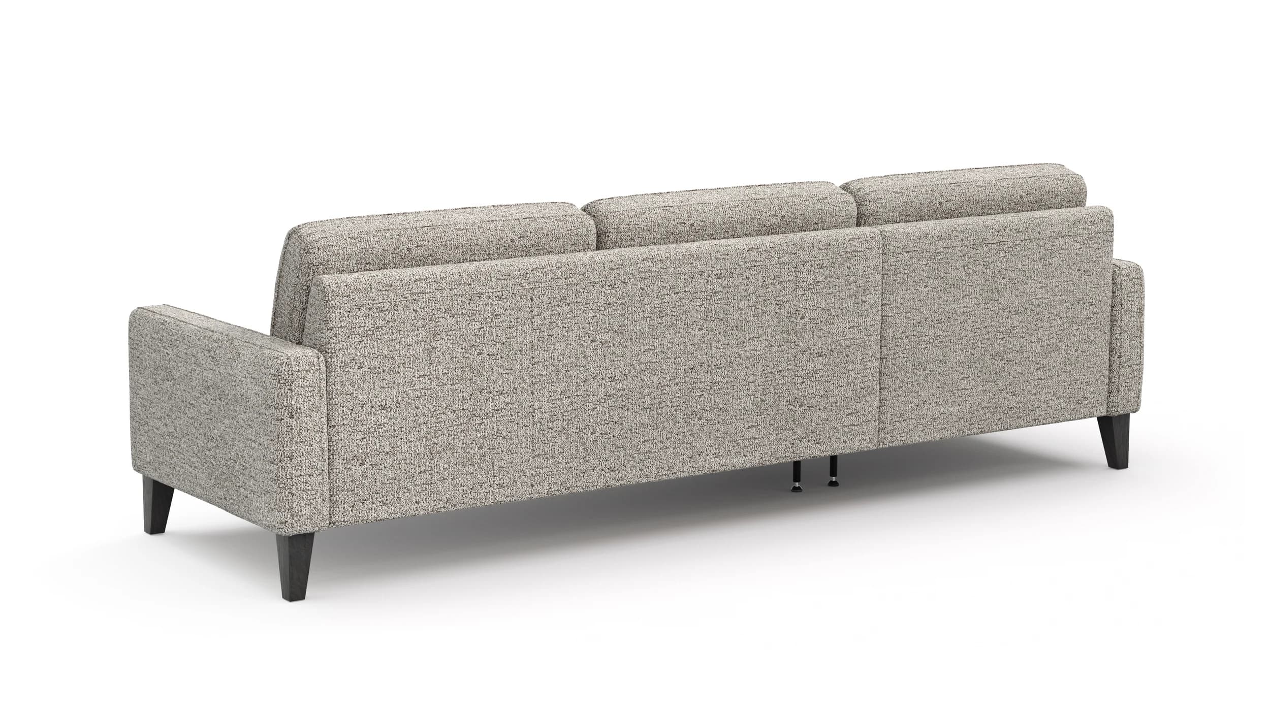 Ecksofa Matero - Longchair mit 2,5-Sitzer rechts, Stoff, Graubeige