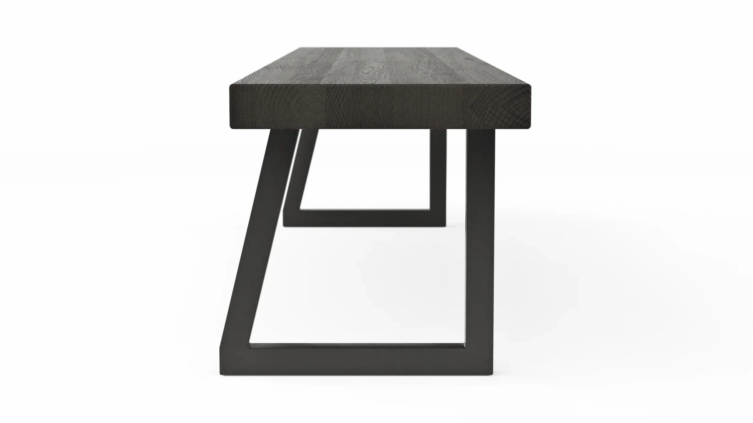 Holzbank Clifton - Breite ca. 200cm, Zerreiche massiv, smoked