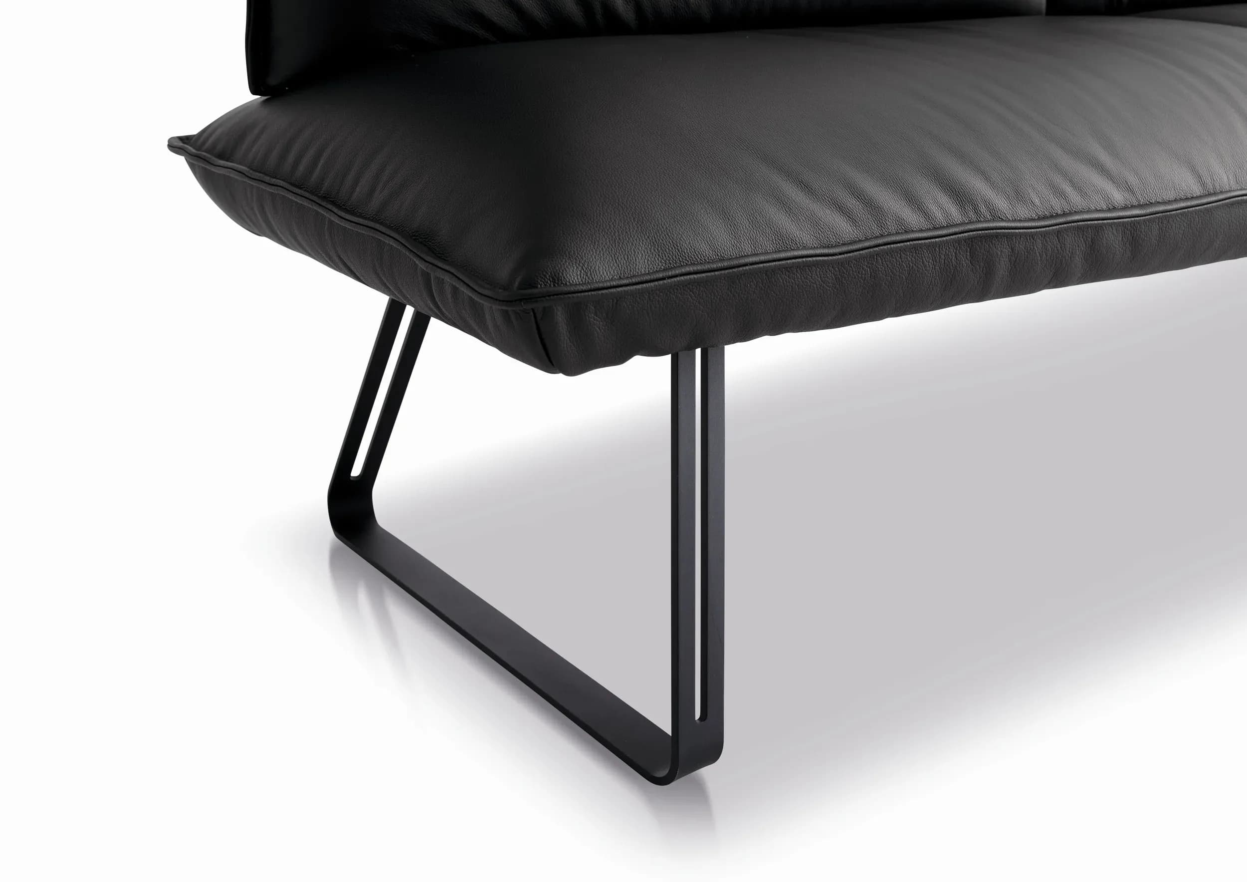 Polsterbank - B ca. 198 cm, 3-Sitzer, Leder, Lava