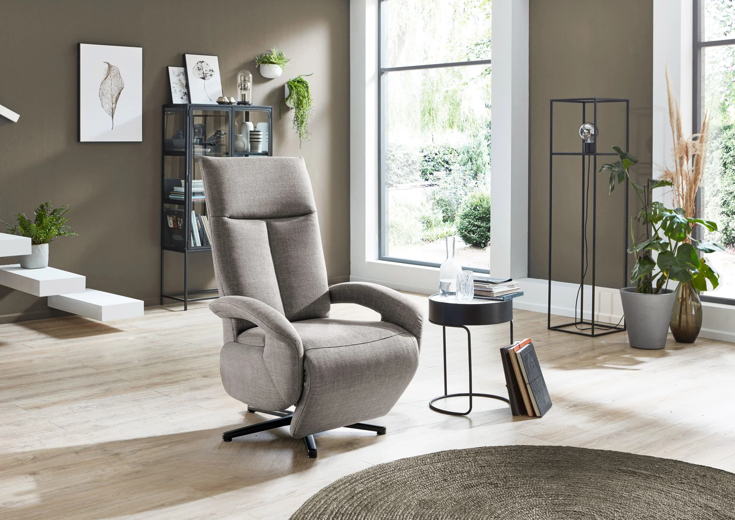 Fernsehsessel - Relaxfunktion, Stoff, Grau