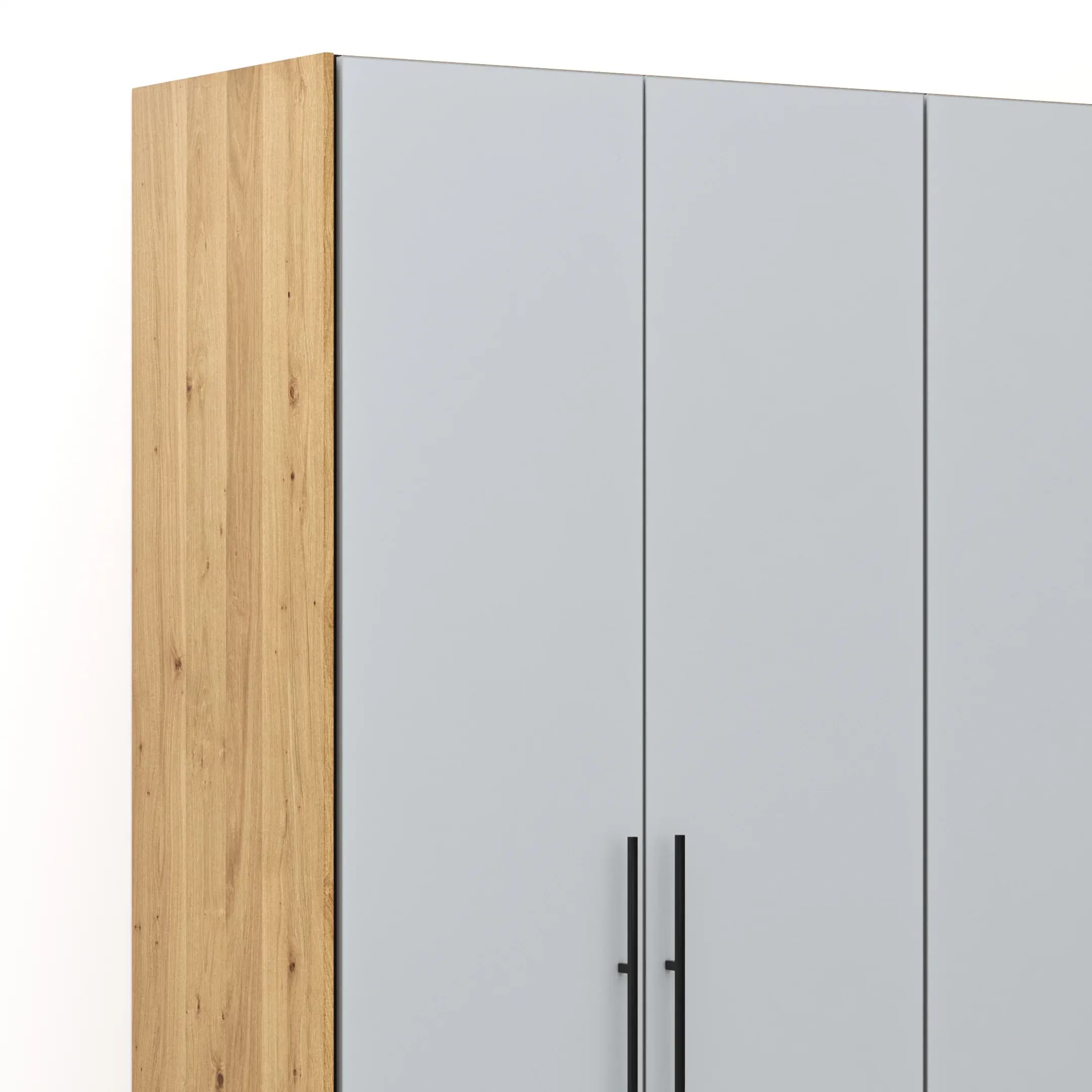 Drehtürenschrank Colorado - B ca. 307 cm, Glas, Hellgrau matt