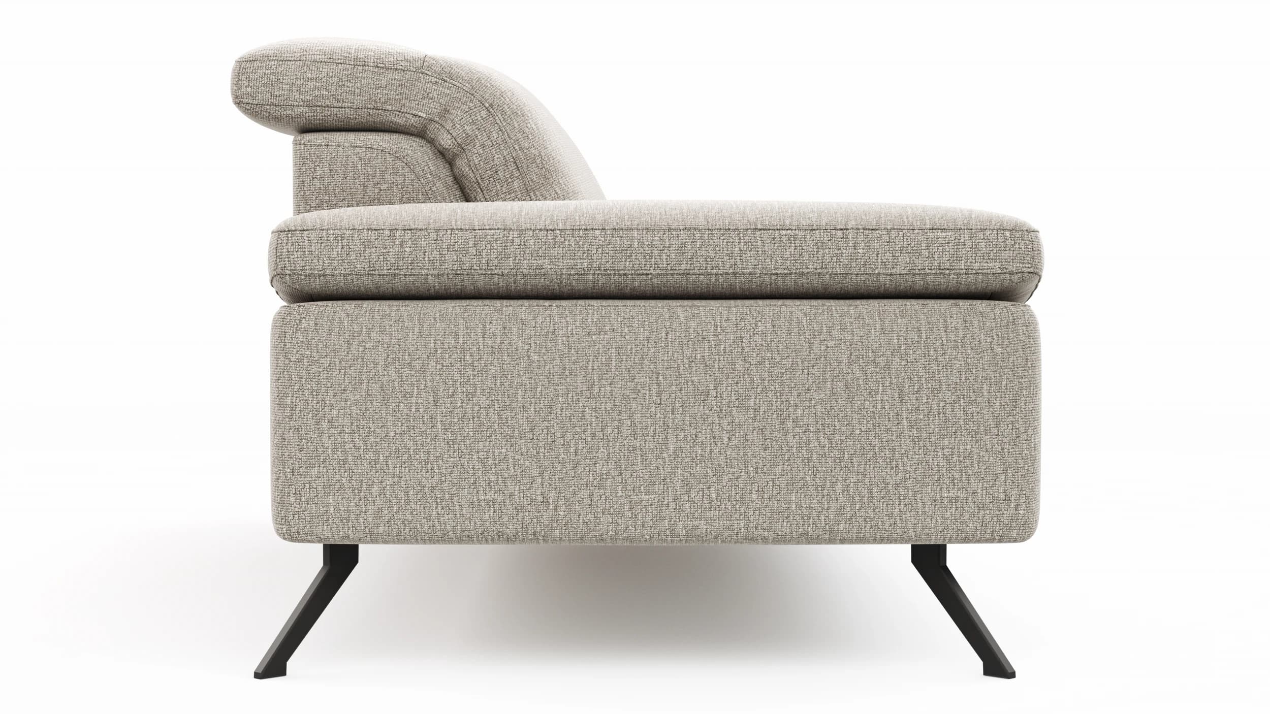 Sofa Rafaela 2.0 - 2,5-Sitzer inkl. Kopfteil verstellbar, Stoff, Champagner