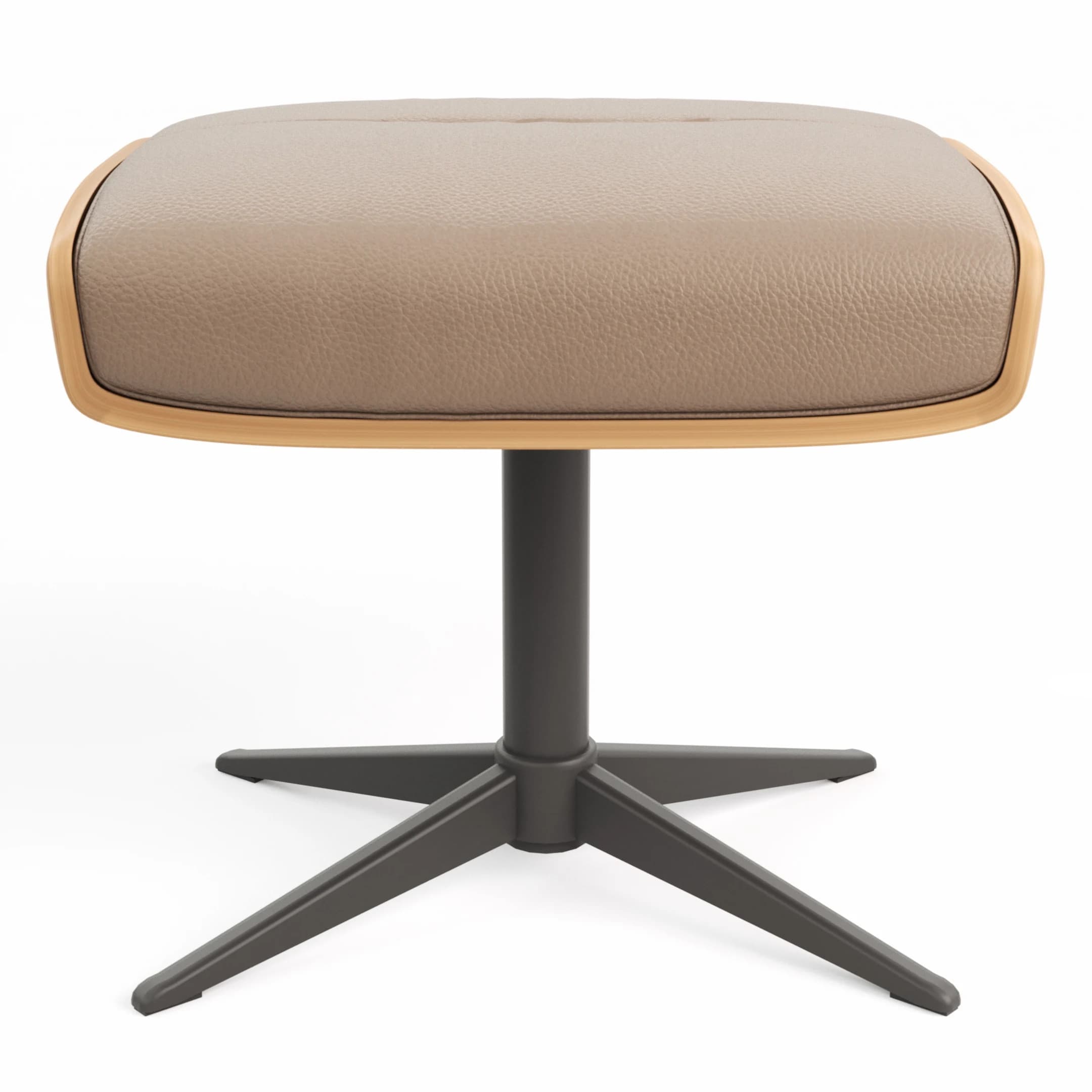 Hocker Amila - Größe M, Leder, Rauchbraun