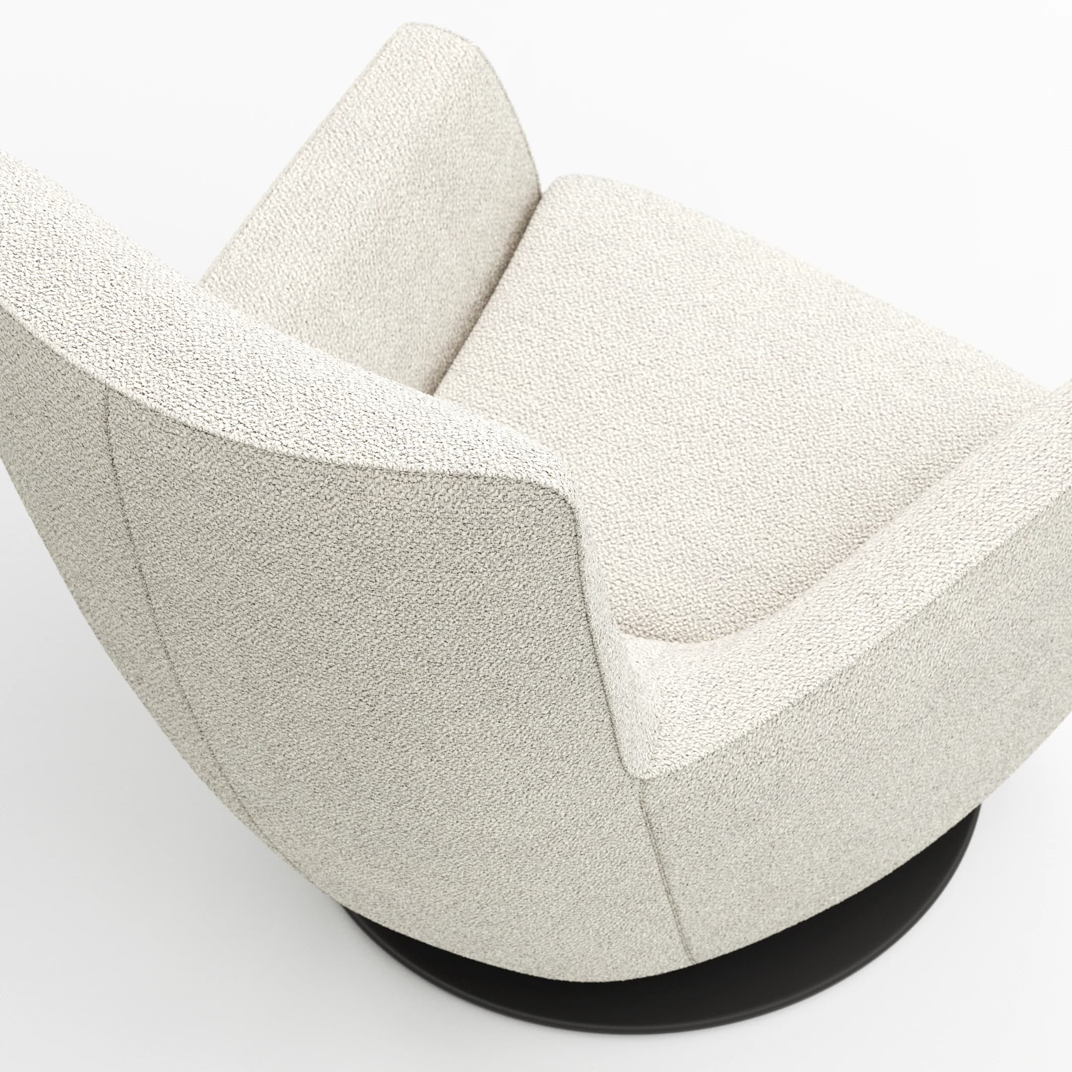 Sessel Lilaia - inkl. Dreh- und Wippfunktion, Stoff, Creme