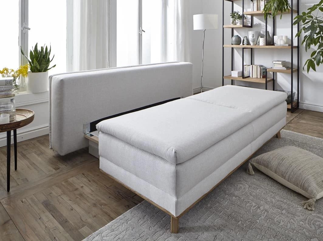 Sofa Lakeville 2 - 2-Sitzer inkl. Schlaffunktion mit Bettkasten, Stoff, Natur