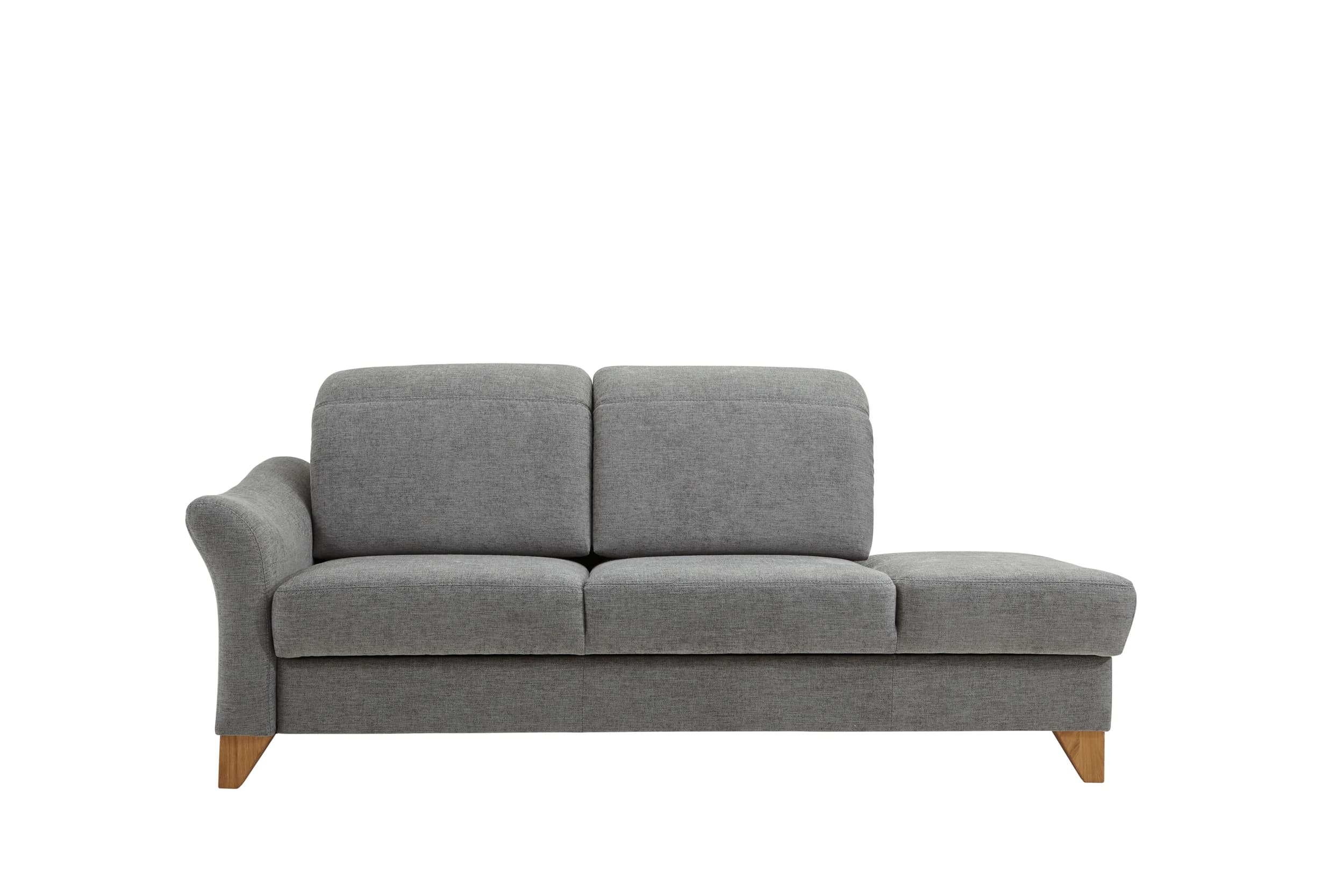 Sofa Canterbury - Recamiere links, inkl. Sitzvorzug (motorisch), Stoff, Silbergrau