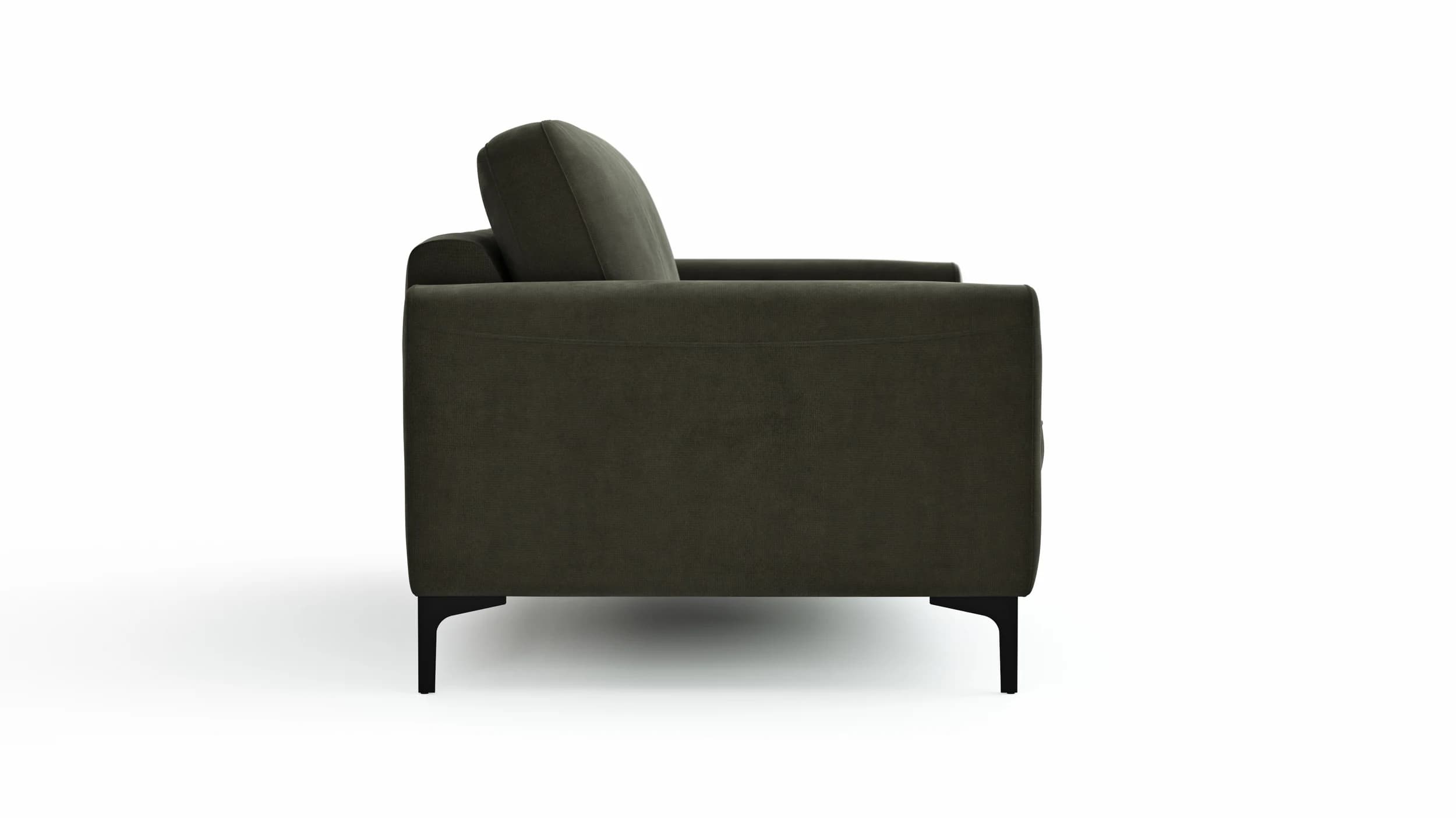 Sofa Oviedo - 2-Sitzer, Stoff, Braungrün