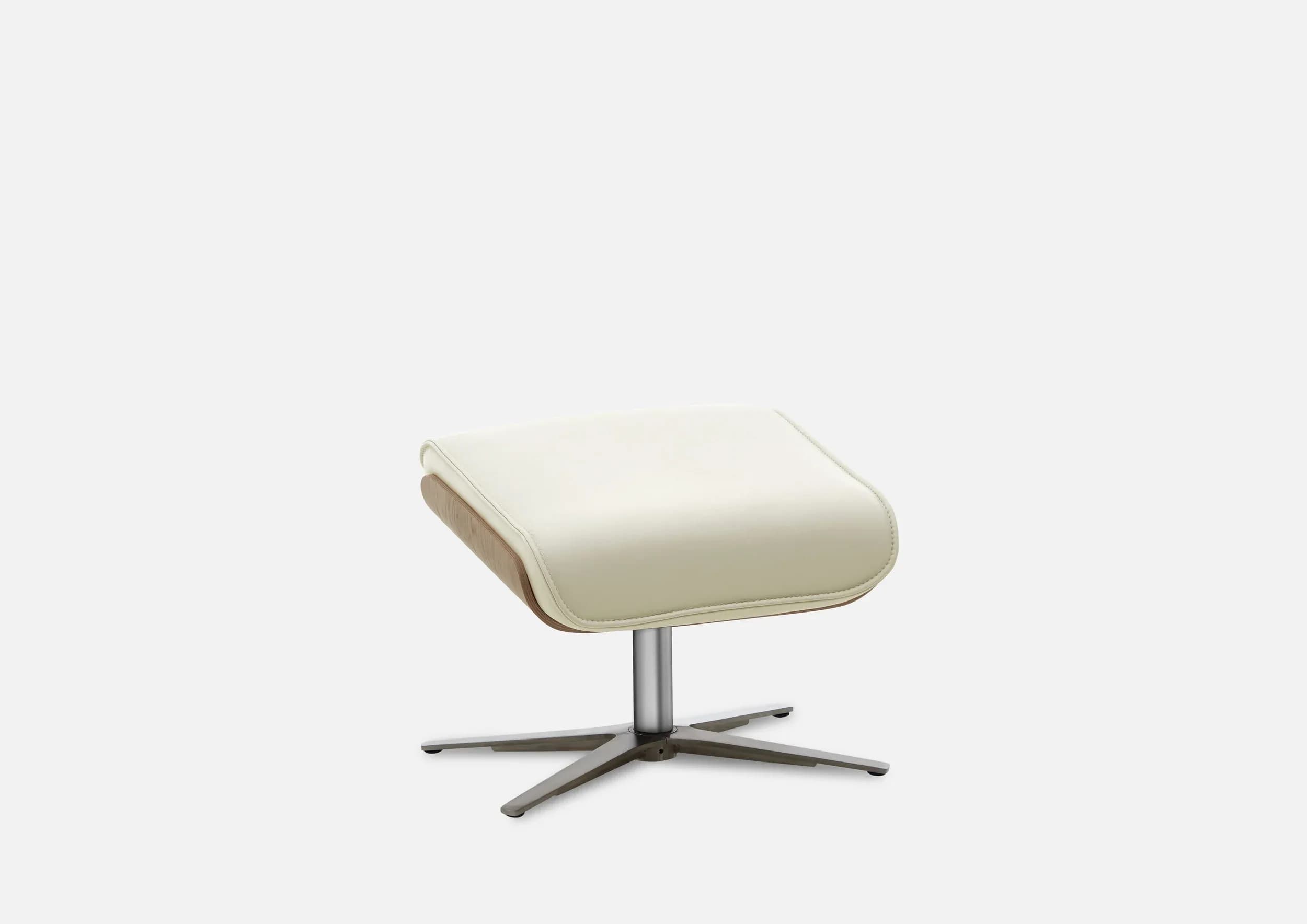 Hocker - Leder, Weiß